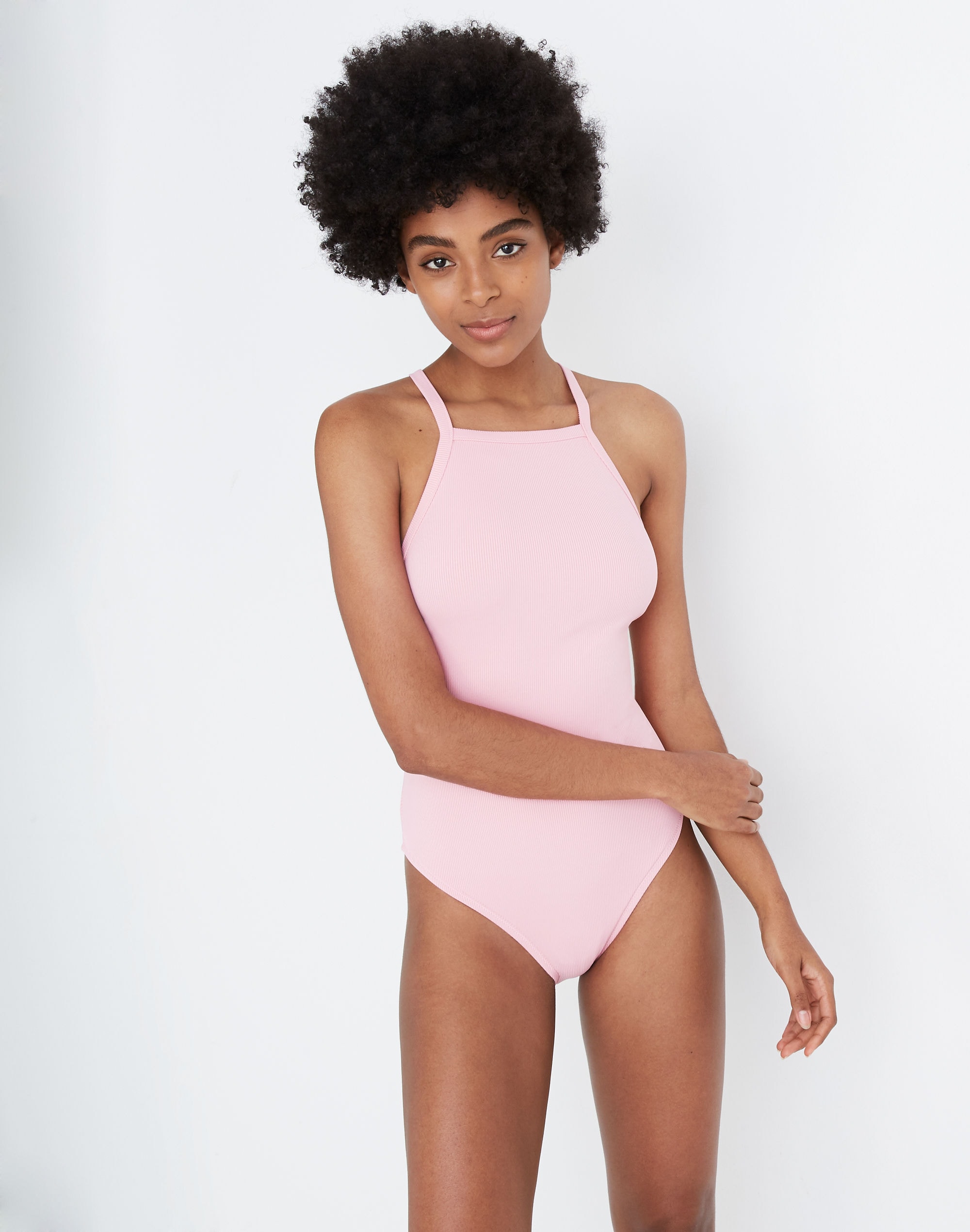 Madewell Second Wave Ribbed Racerback One-Piece Swimsuit