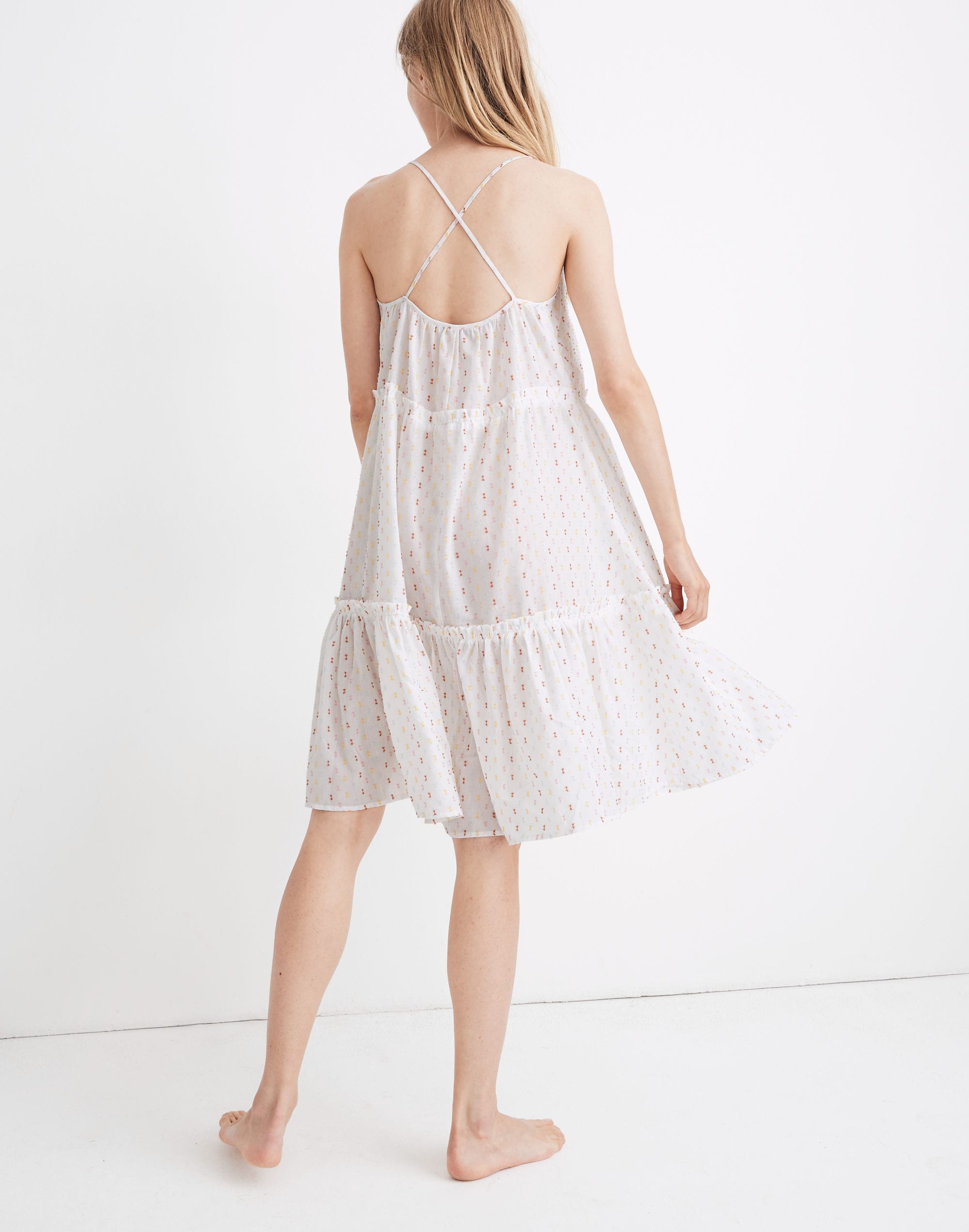 Tiered Cover-Up Dress in Rainbow Clipdot