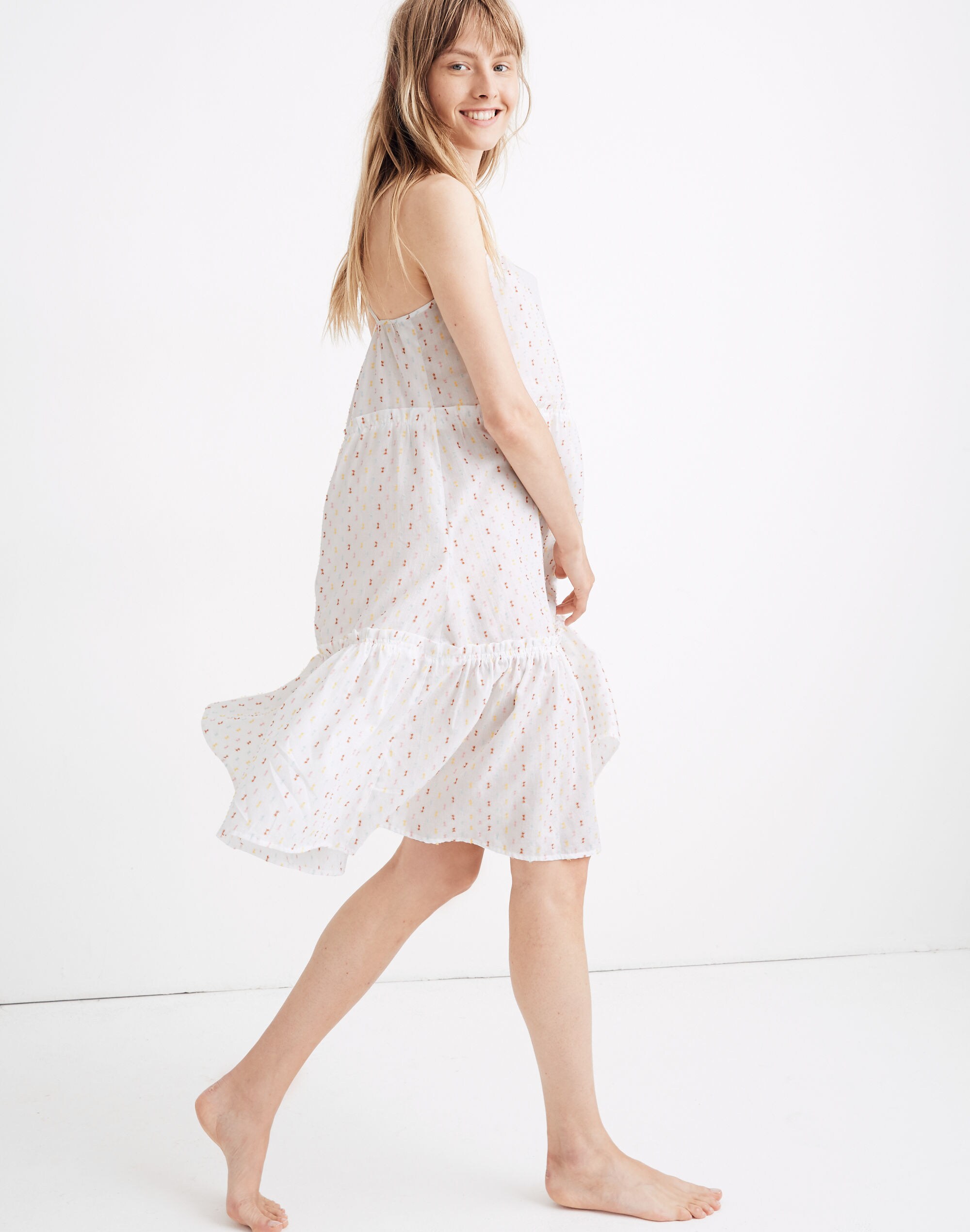 Tiered Cover-Up Dress in Rainbow Clipdot