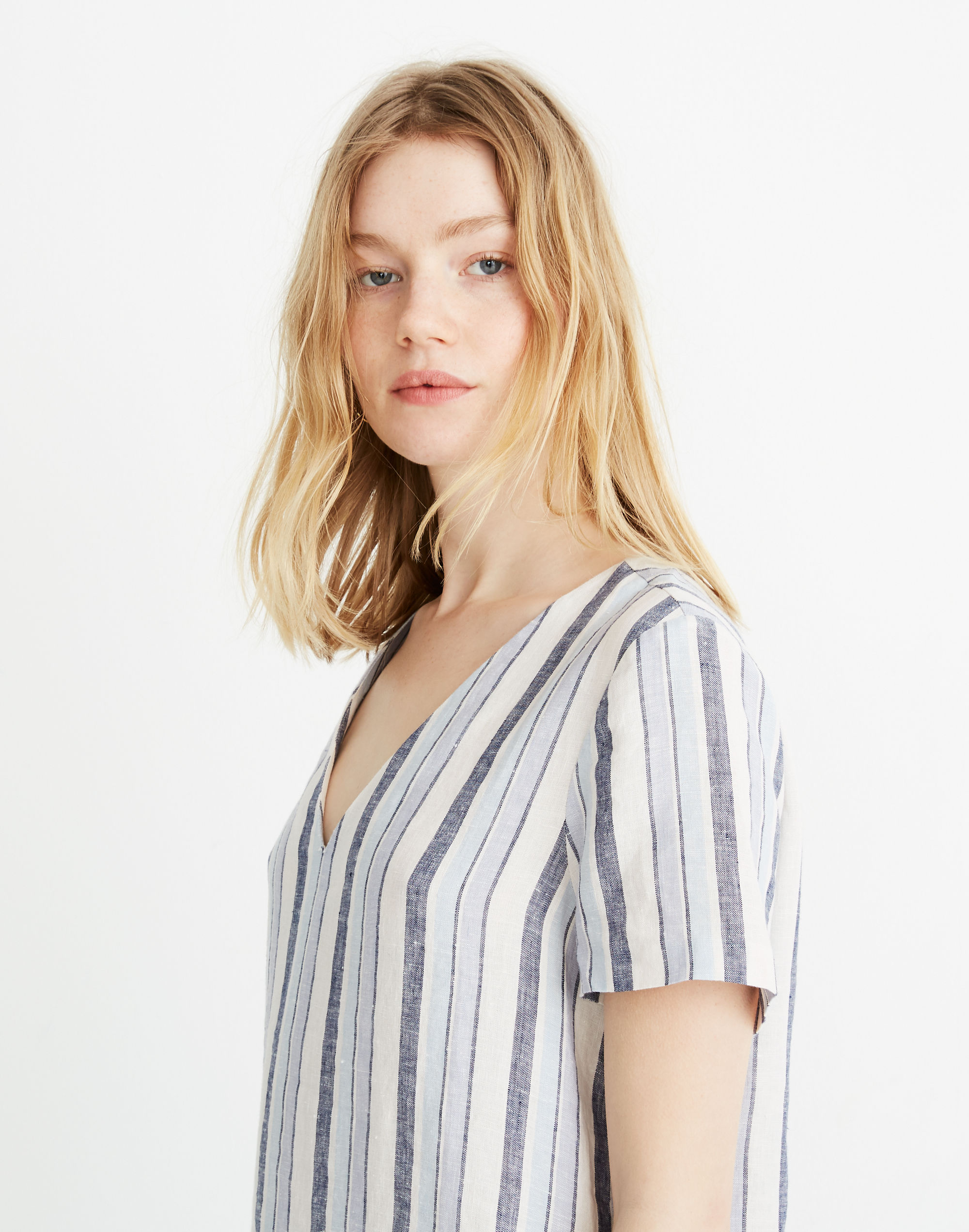 Linen Side-Button Easy Dress