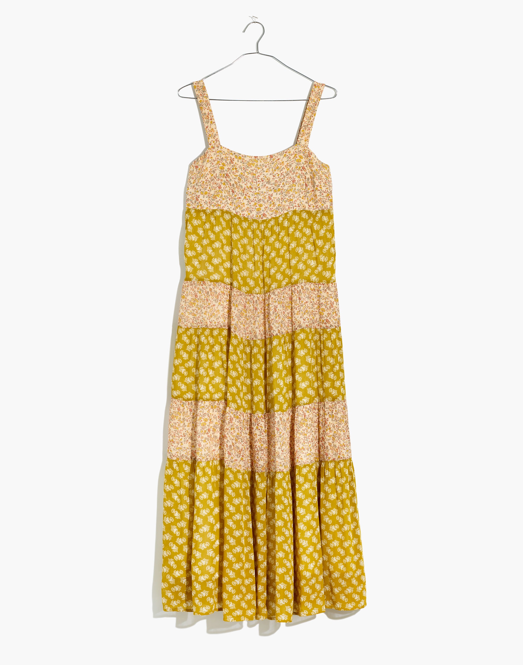 Print-Mix Tiered Midi Dress in Jaipur Floral