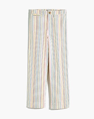  Slim Emmett Wide-Leg Crop Pants in Rainbow Stripe