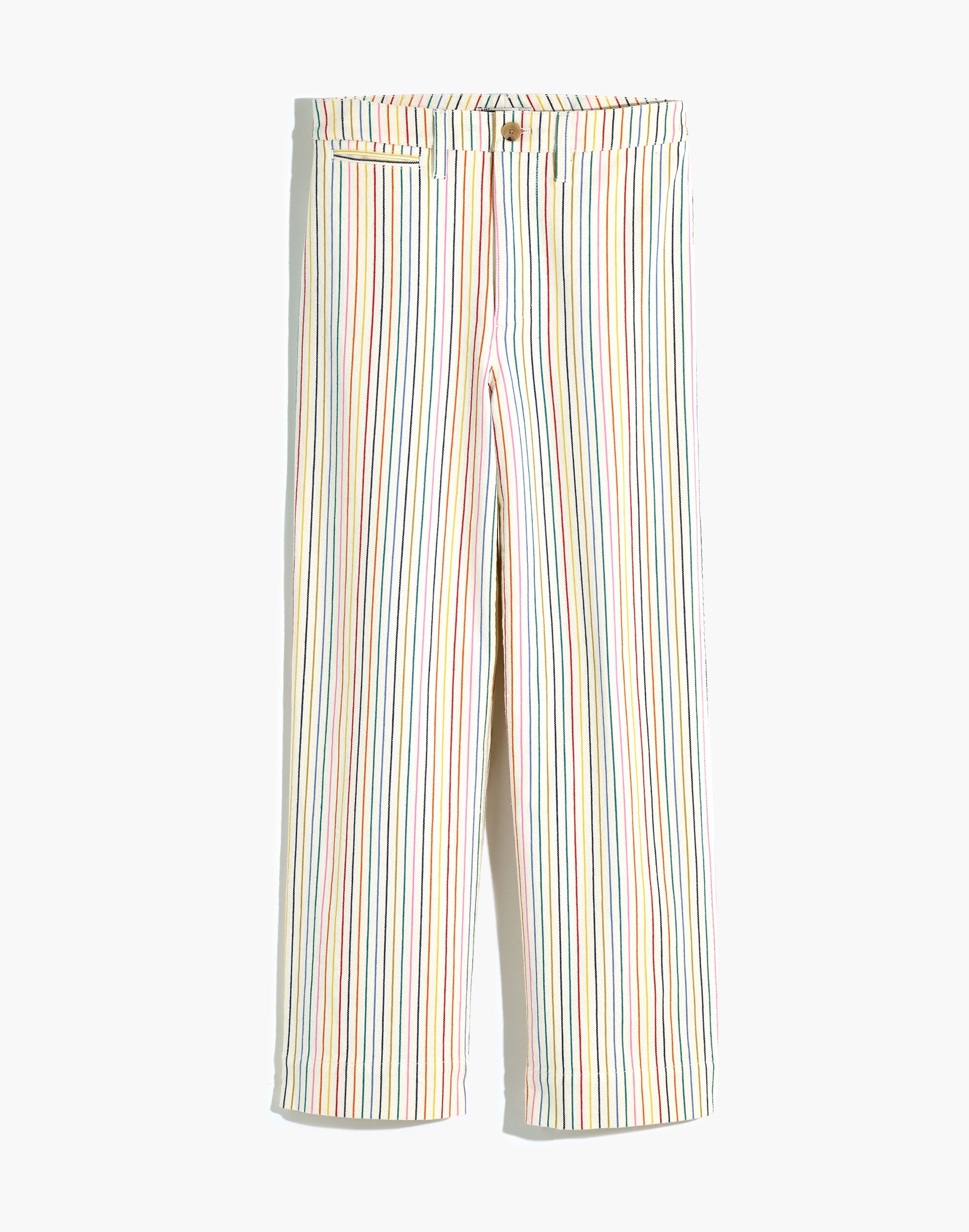 Slim Emmett Wide-Leg Crop Pants in Rainbow Stripe