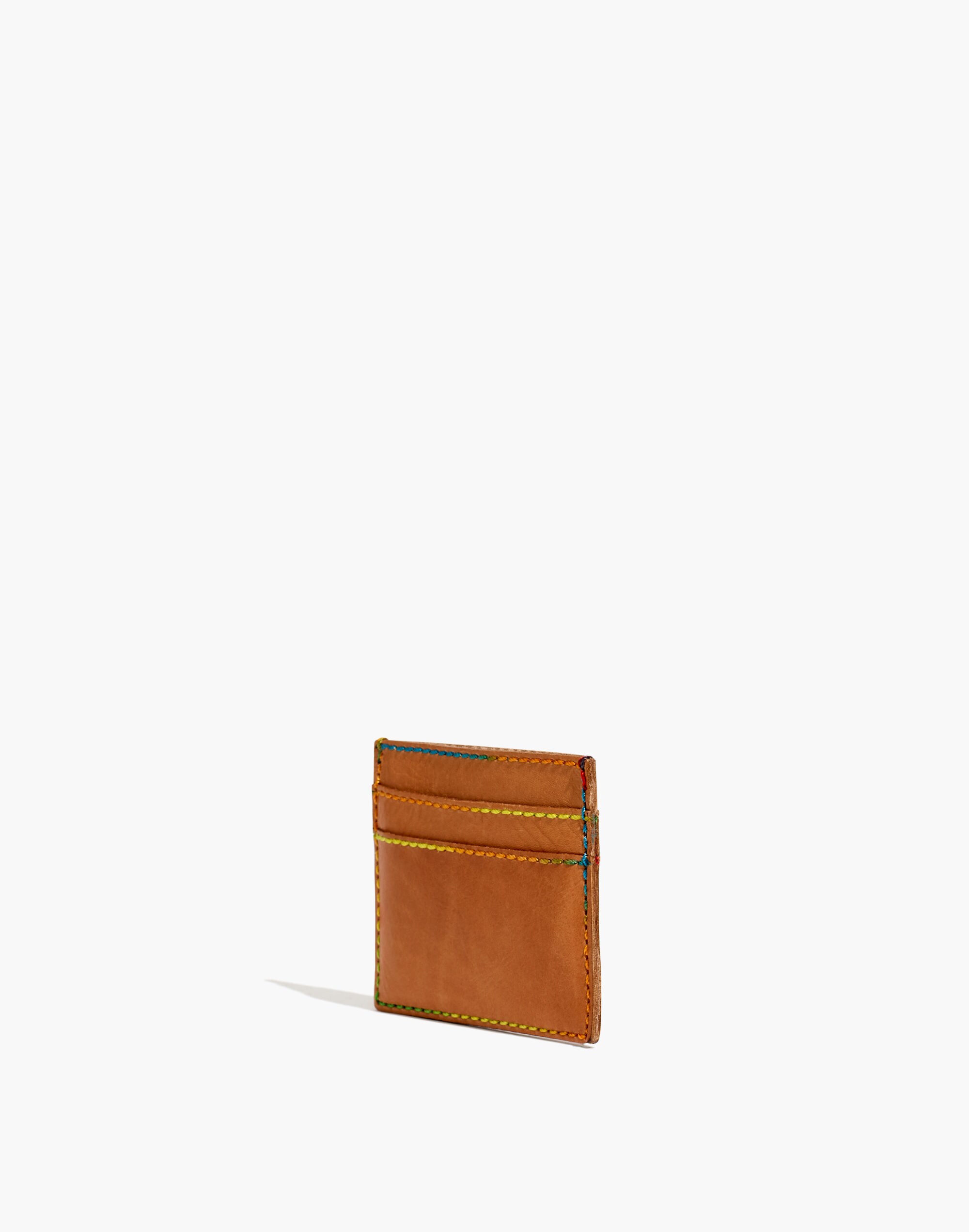 The Leather Card Case: Rainbow-Stitched Edition