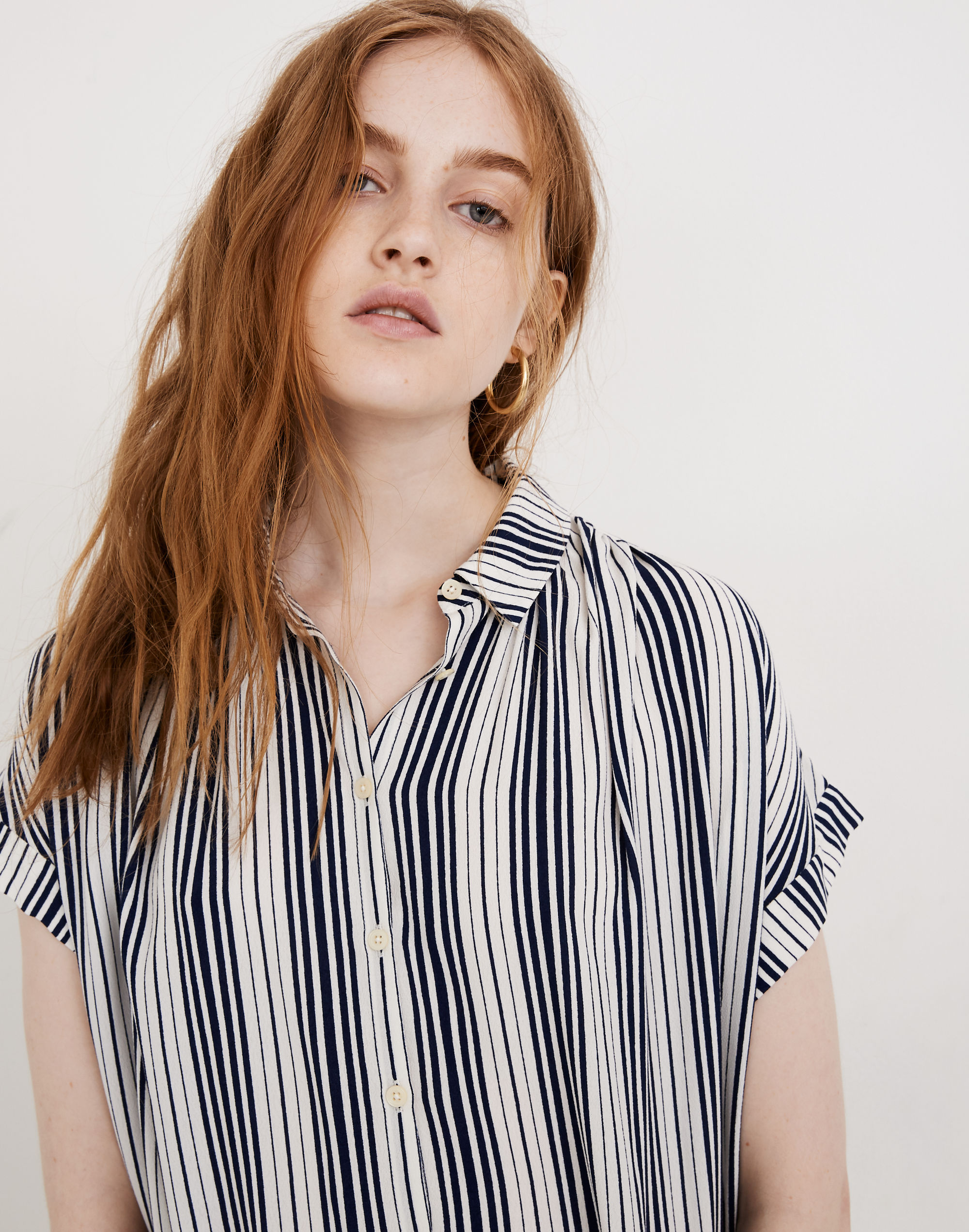 Central Drapey Shirt in Fairborn Stripe