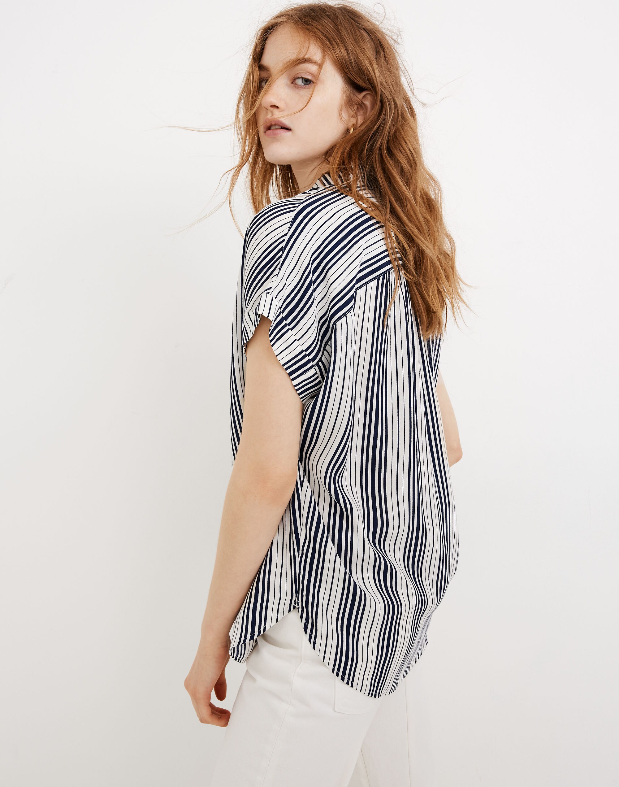 Central Drapey Shirt in Fairborn Stripe