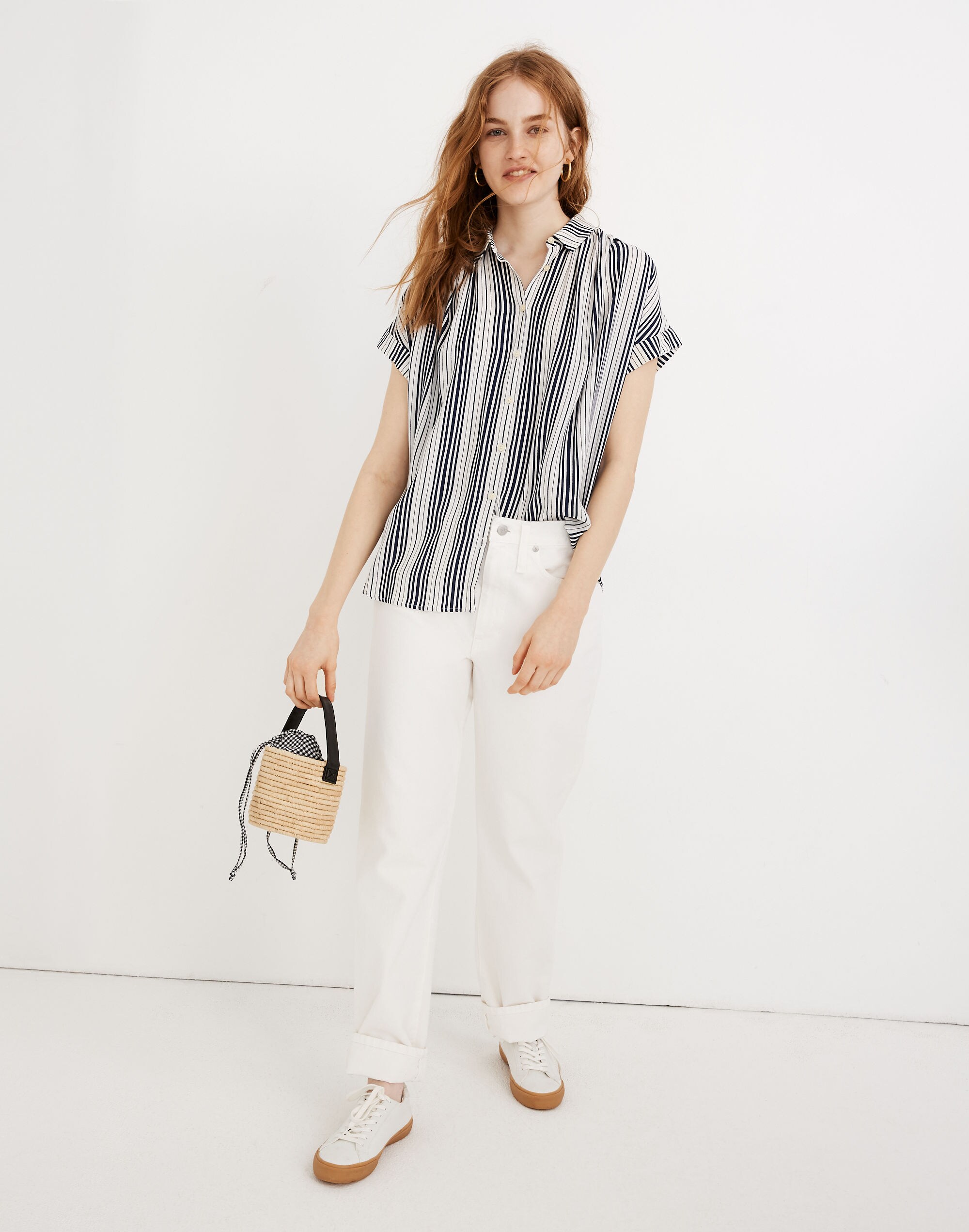 Central Drapey Shirt in Fairborn Stripe | Madewell