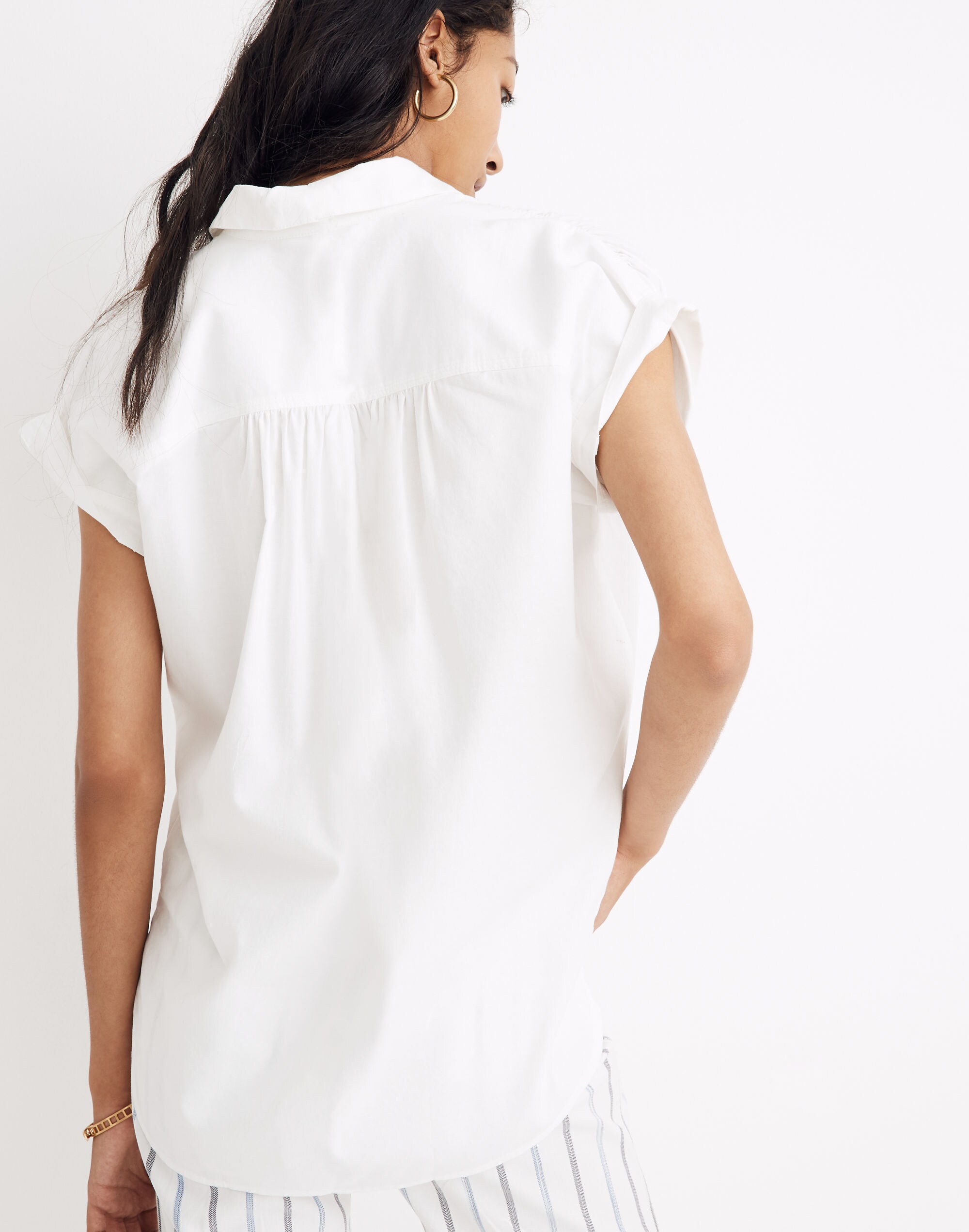 Central Popover Shirt in Eyelet White