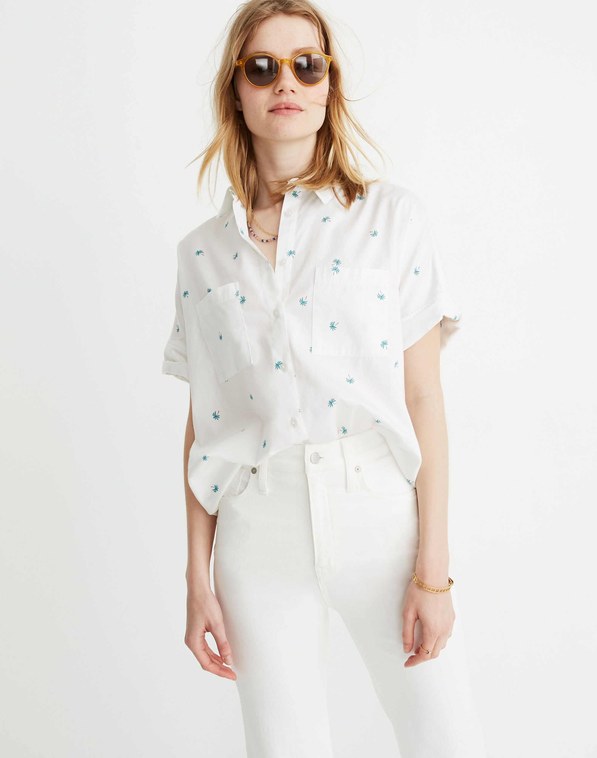 Courier Shirt in Palm Print