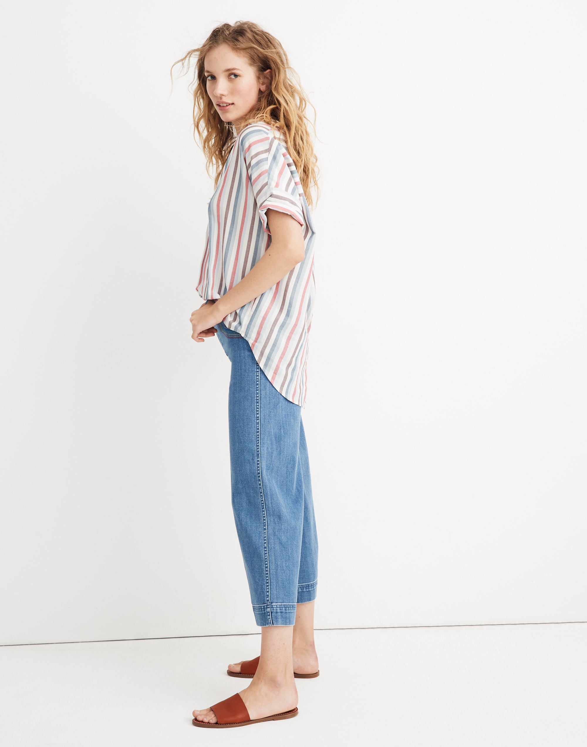 Courier Button-Back Shirt in Pocatello Stripe