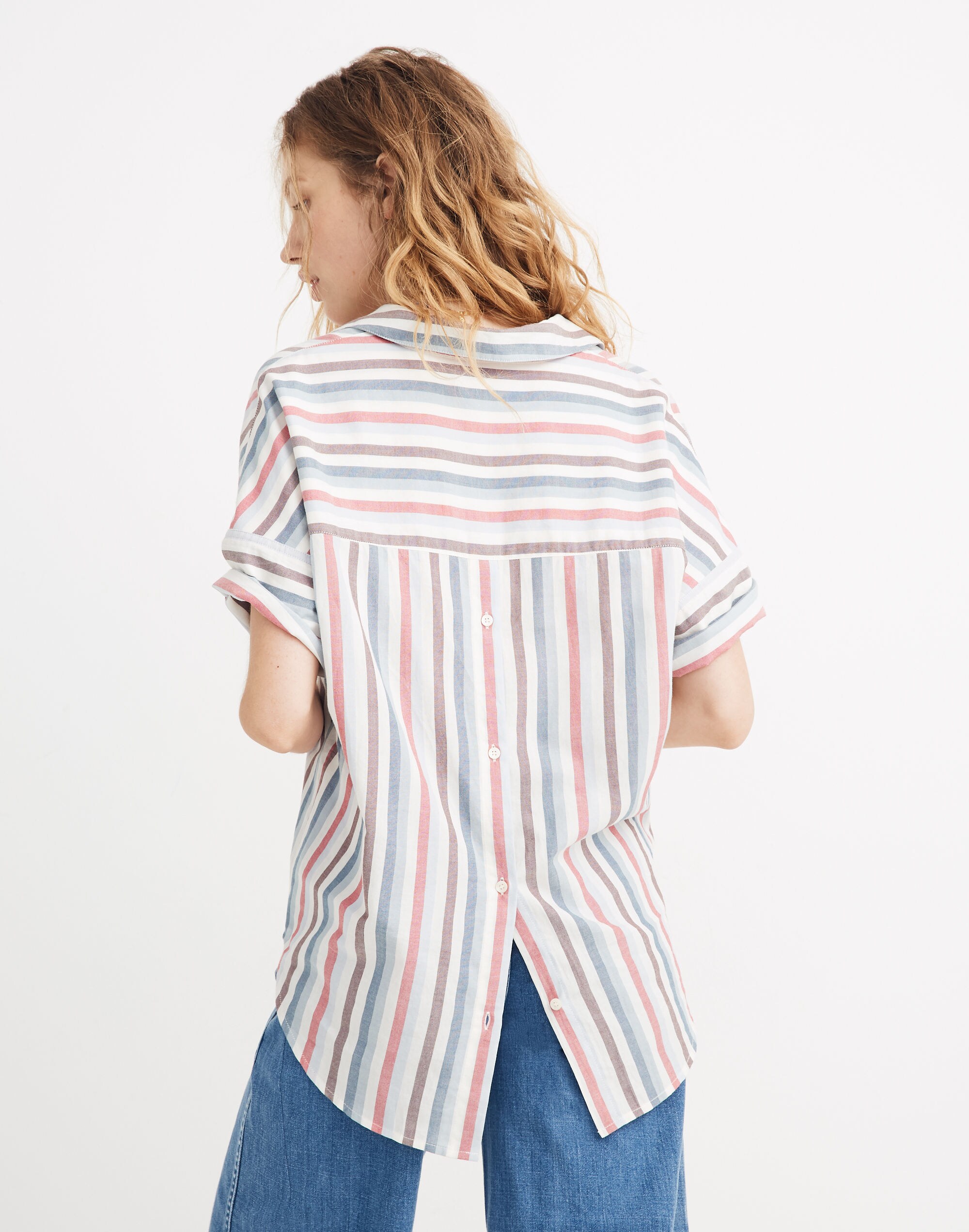 Courier Button-Back Shirt in Pocatello Stripe
