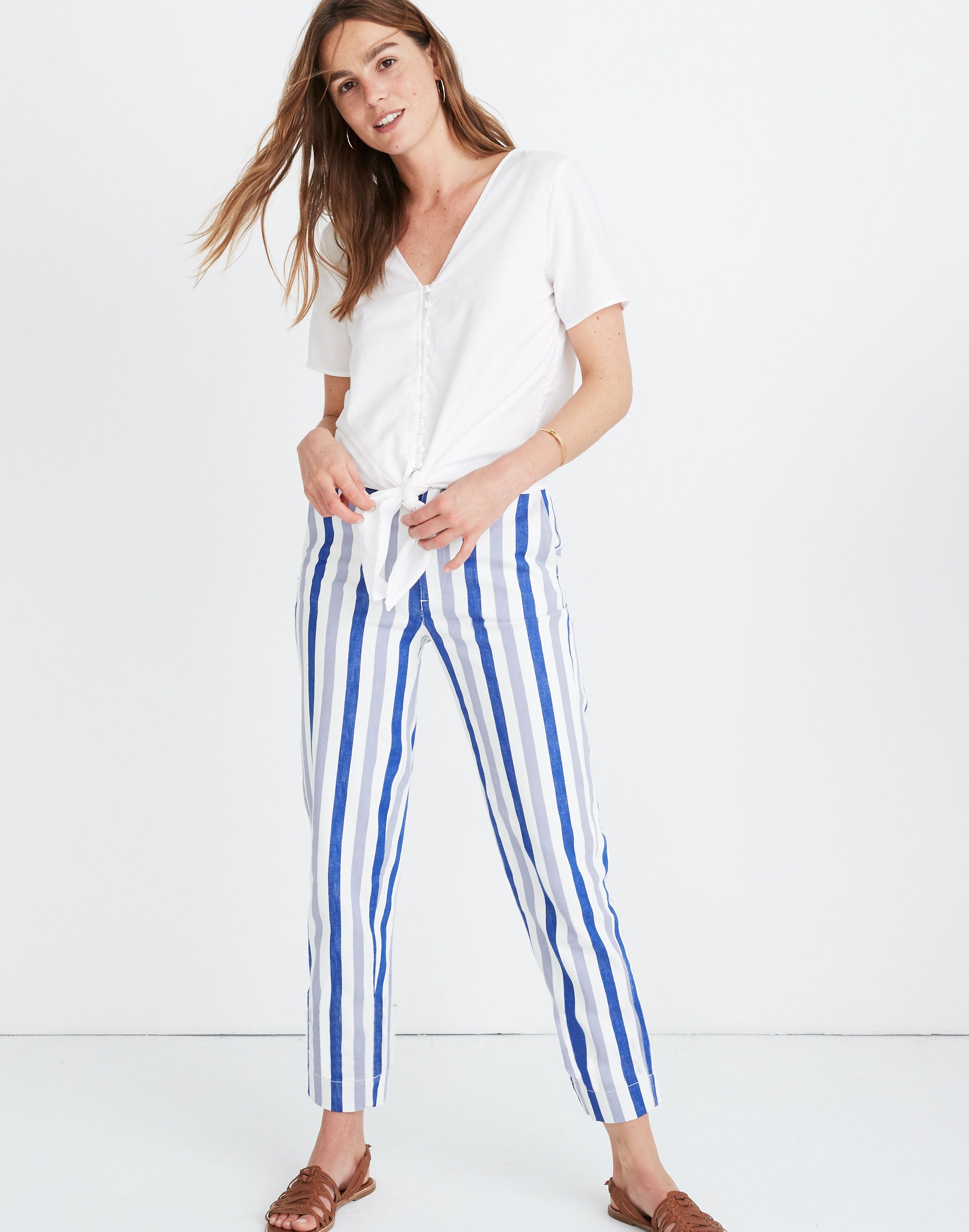 agency tie-front button top