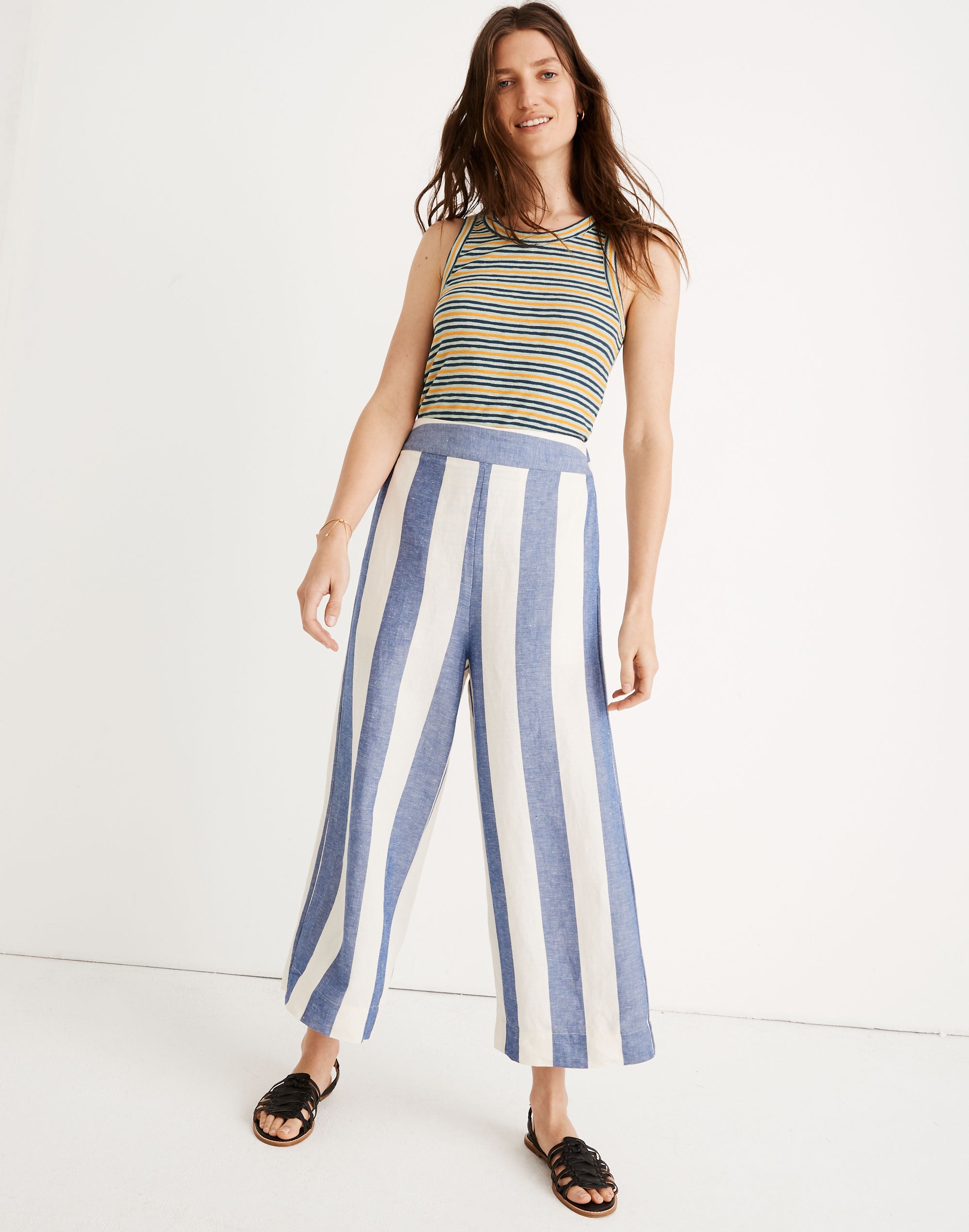 Huston Pull-On Crop Pants in Stripe