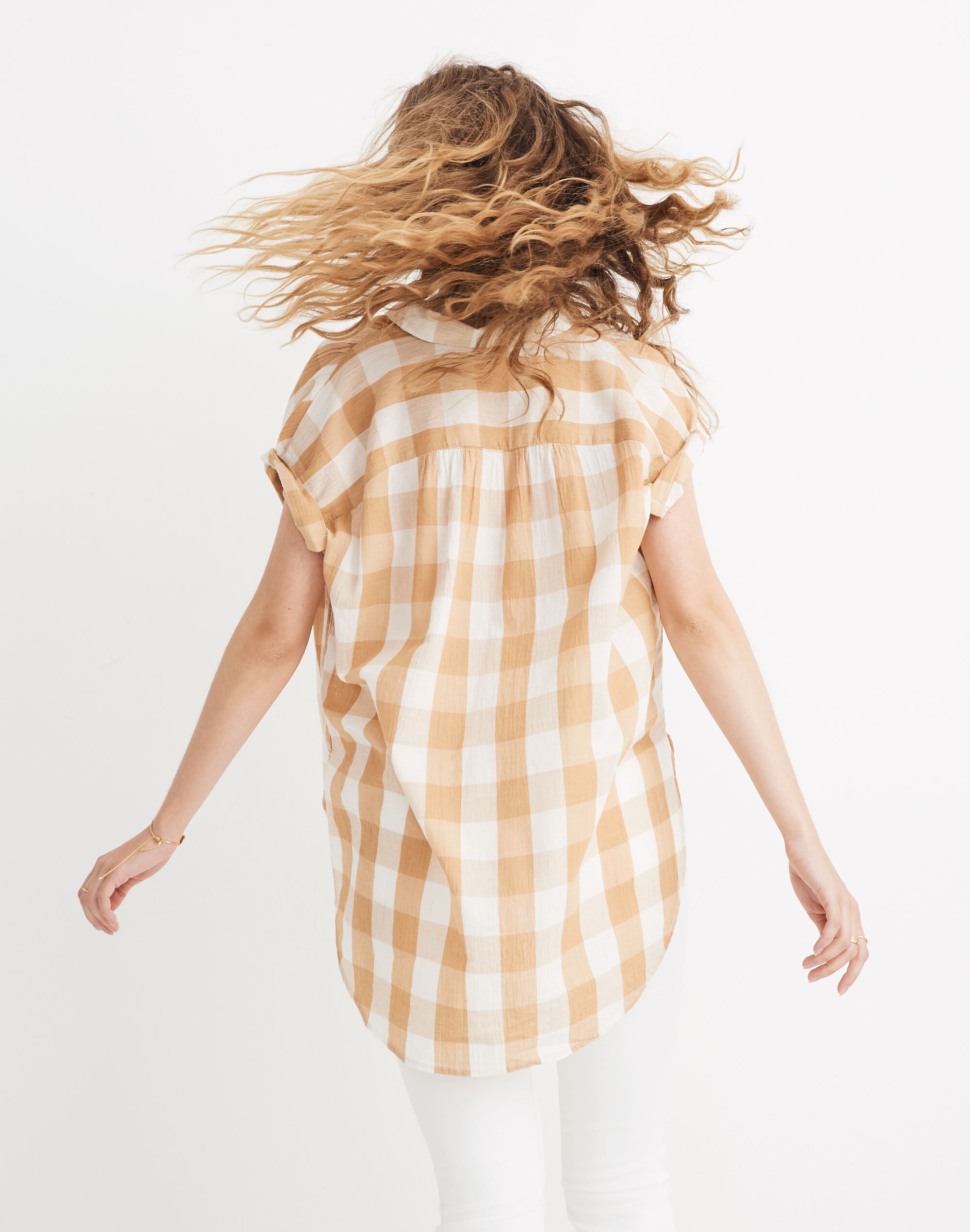 Central Tunic Shirt in Gingham Check