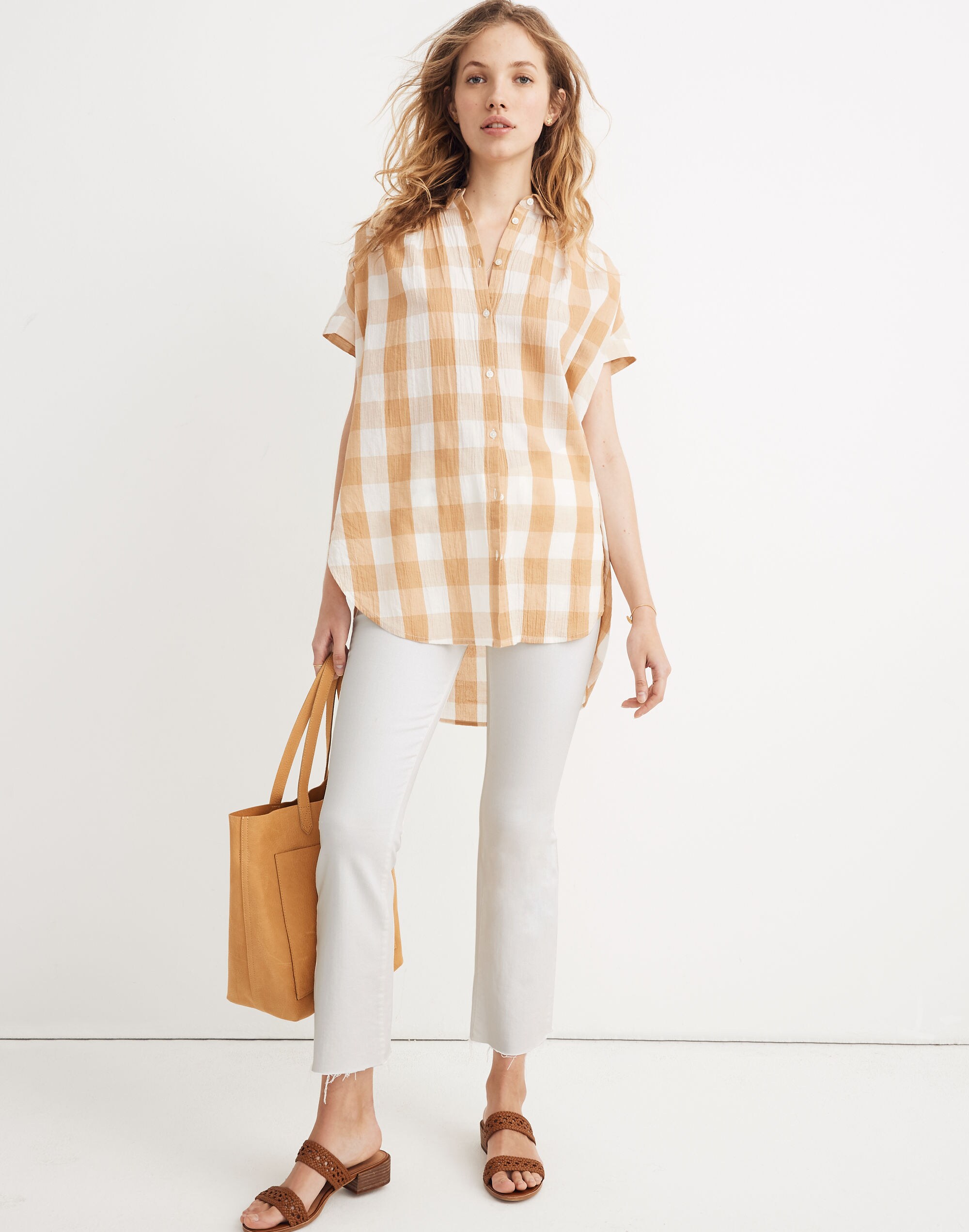 Central Tunic Shirt in Gingham Check