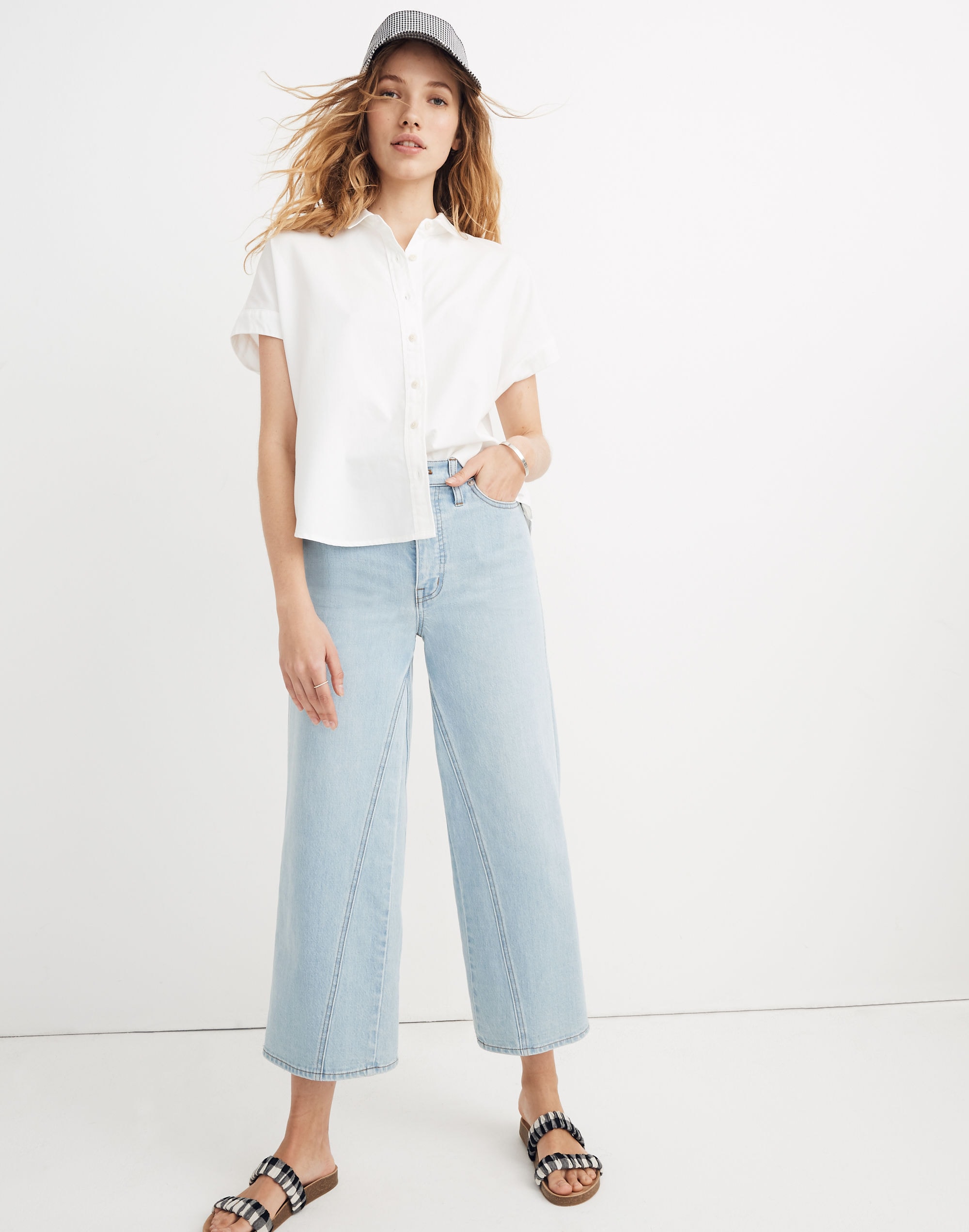 Cropped Button-Down Shirt