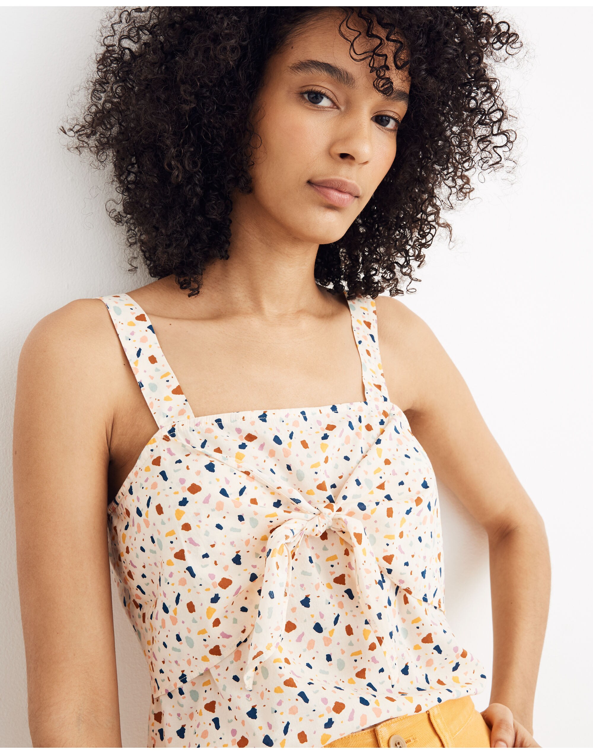 Tie-Front Cami Top in Terrazzo