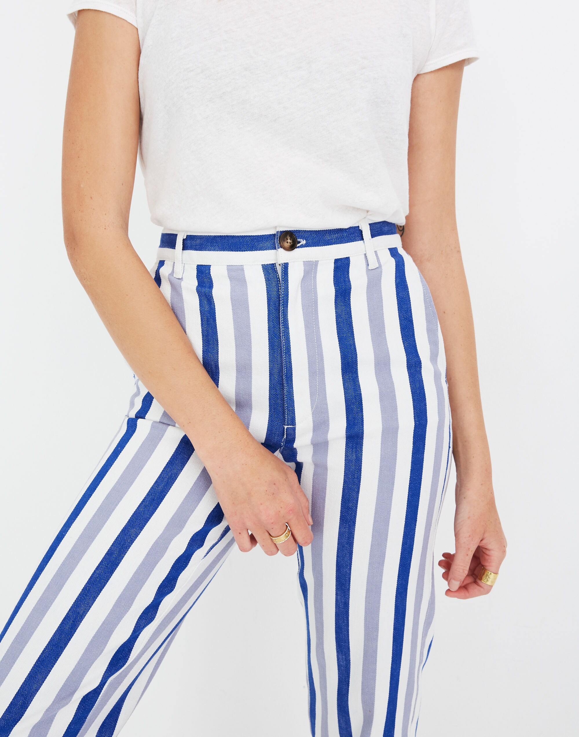 Tapered Pants in Stripe