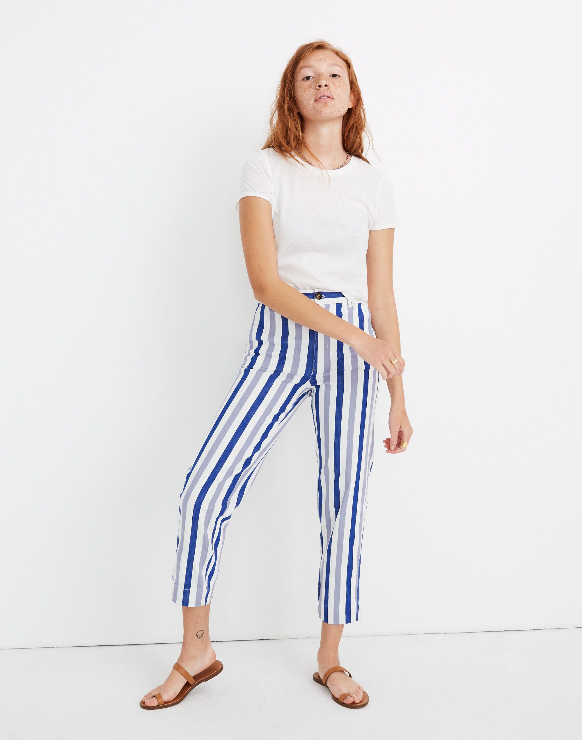 Tapered Pants in Stripe