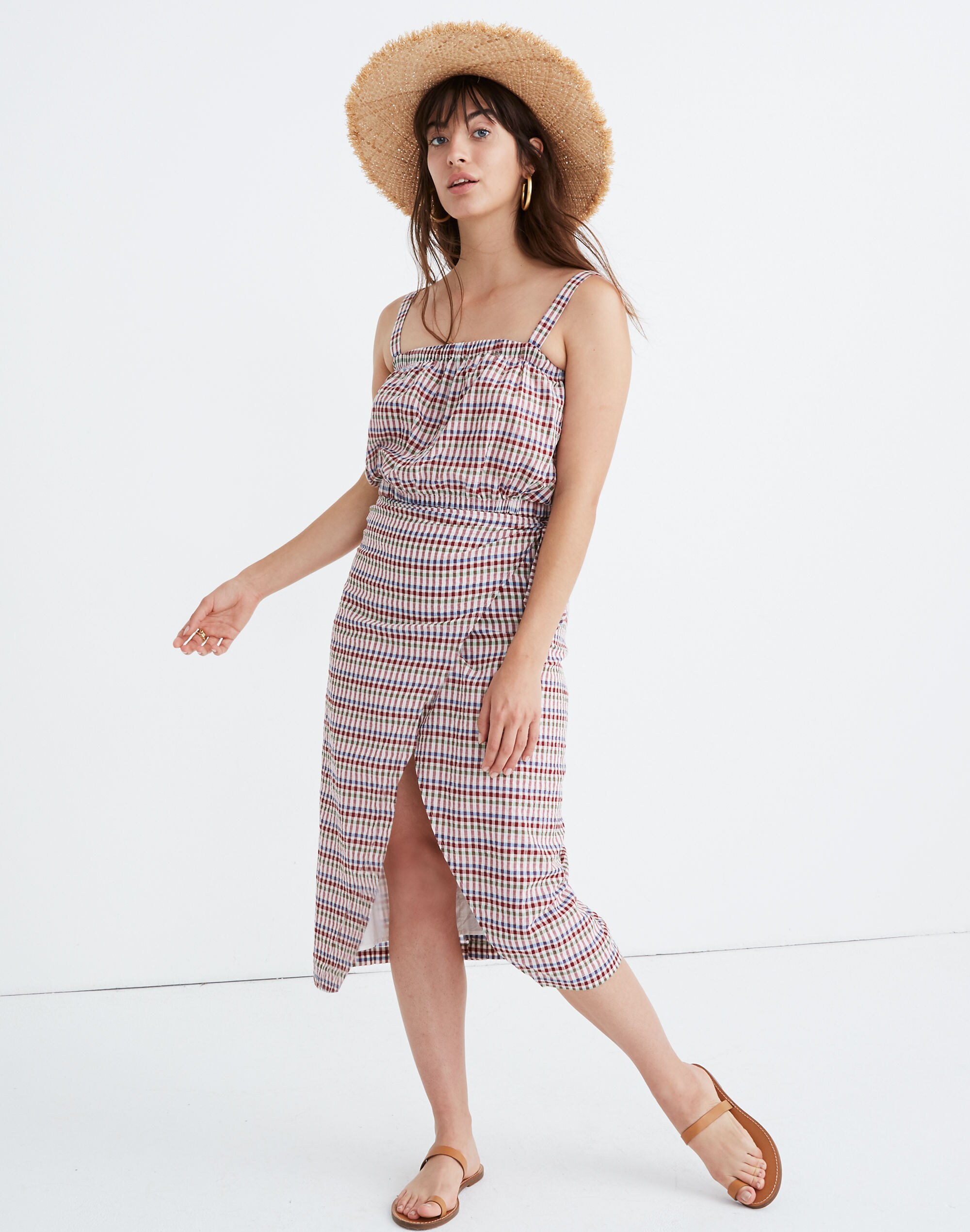 Crop Tank Top in Rainbow Gingham