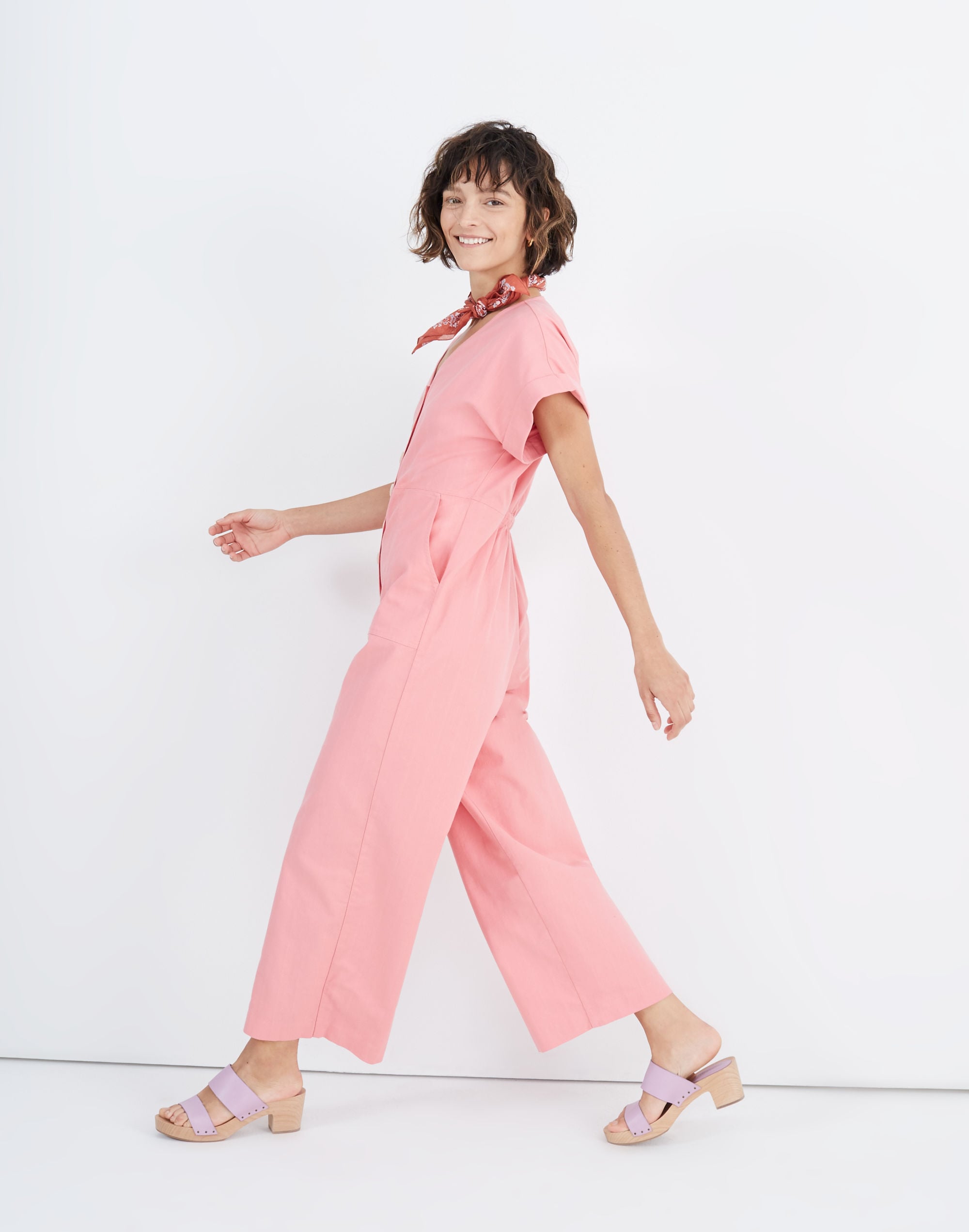 Button-Front Day Jumpsuit
