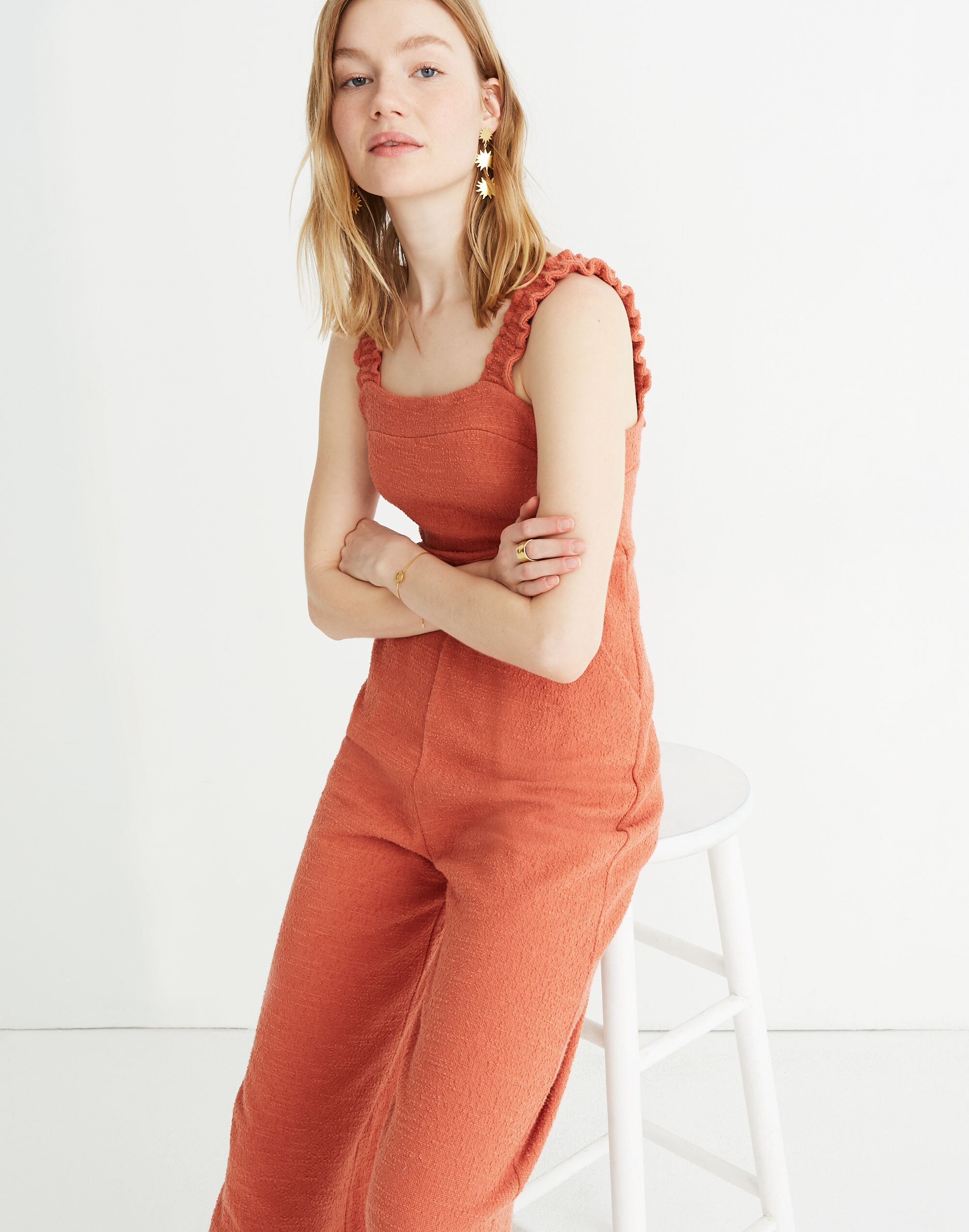 Texture &amp; Thread Ruffle-Strap Jumpsuit