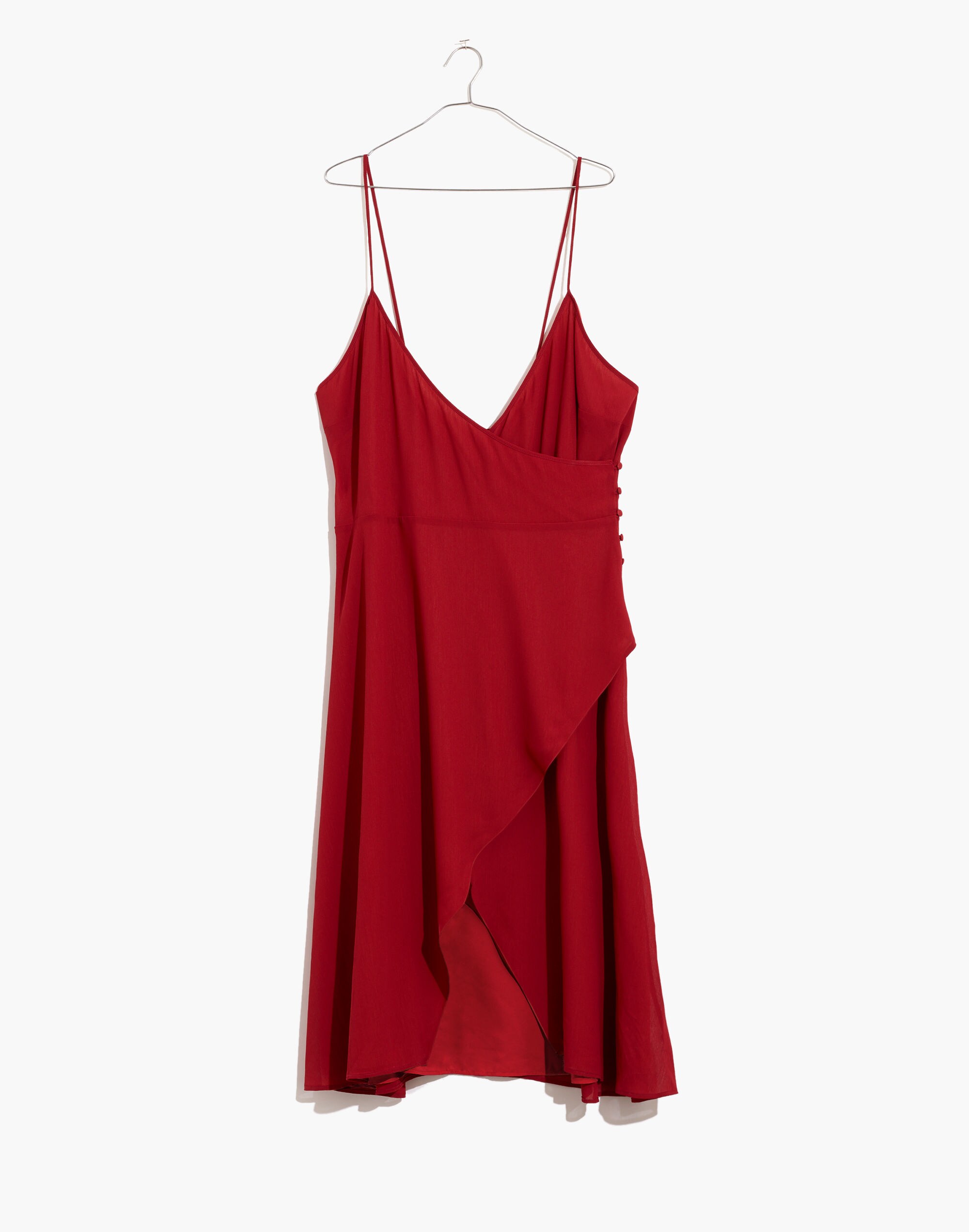 Side-Button Wrap Cami Dress
