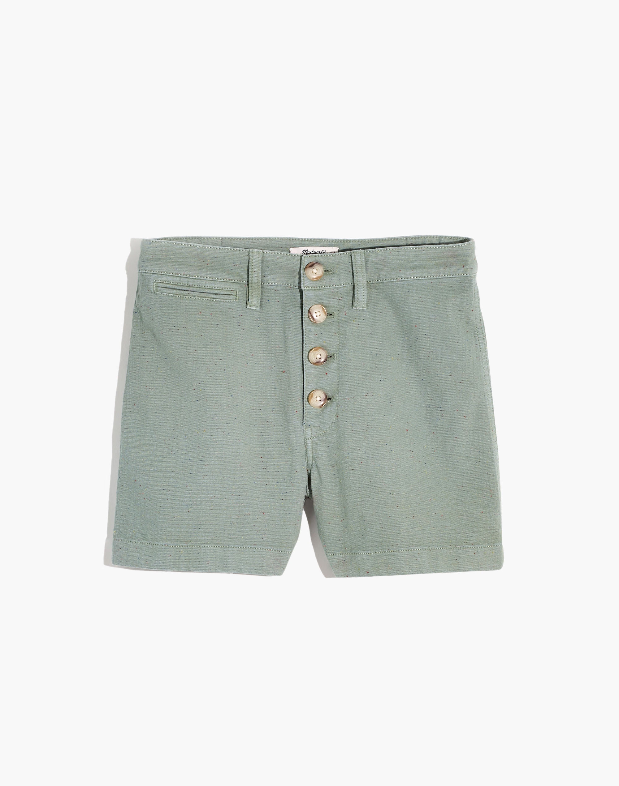 Emmett Shorts in Rainbow Flecks: Button-Front Edition