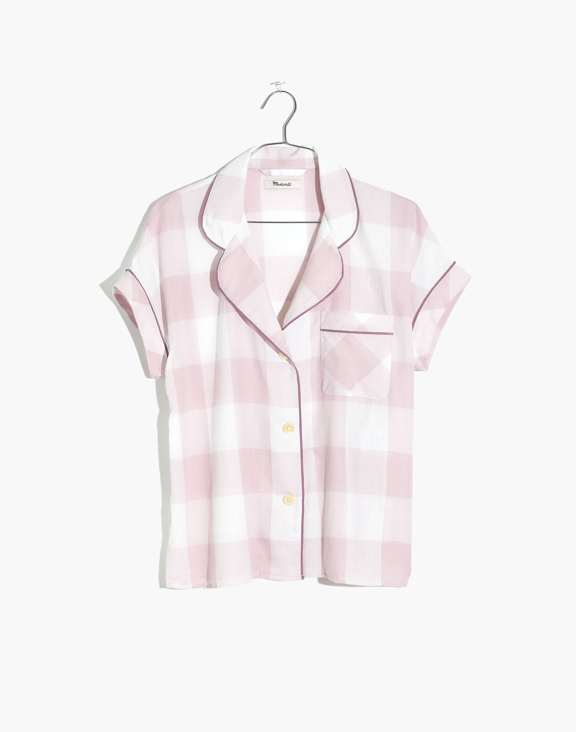 Bedtime Pajama Top in Lilac Gingham