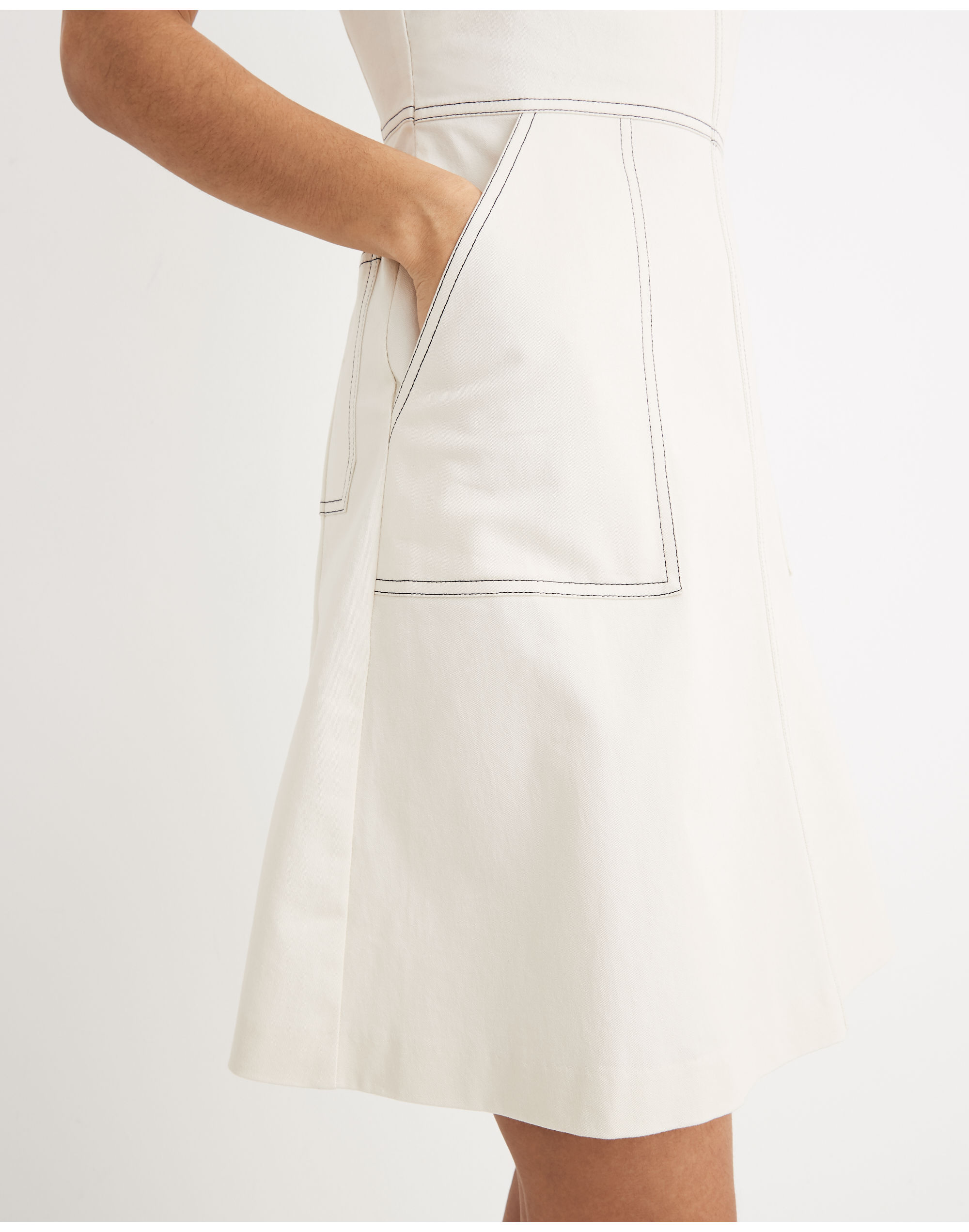 Top-Stitched Crisscross Mini Dress