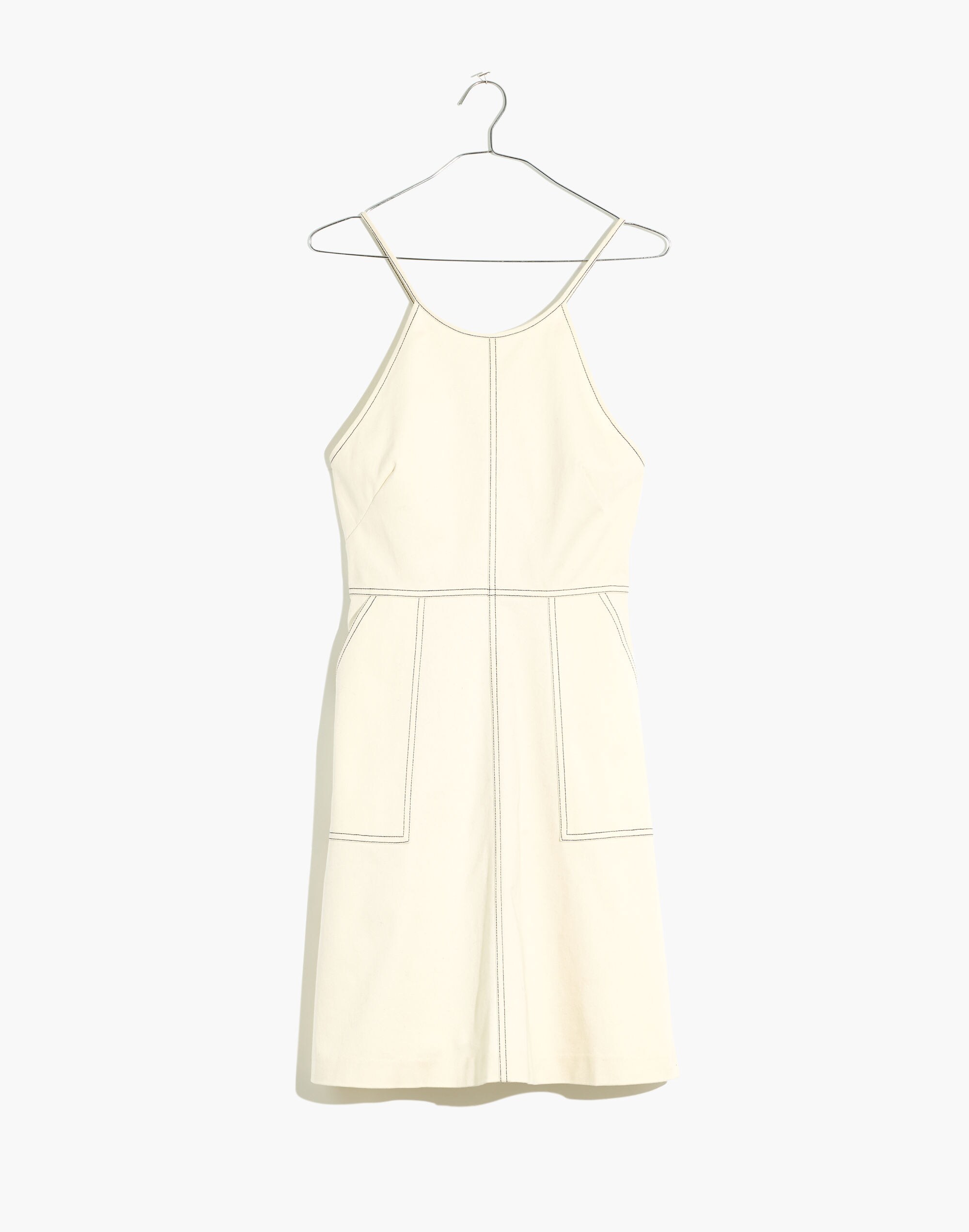 Top-Stitched Crisscross Mini Dress