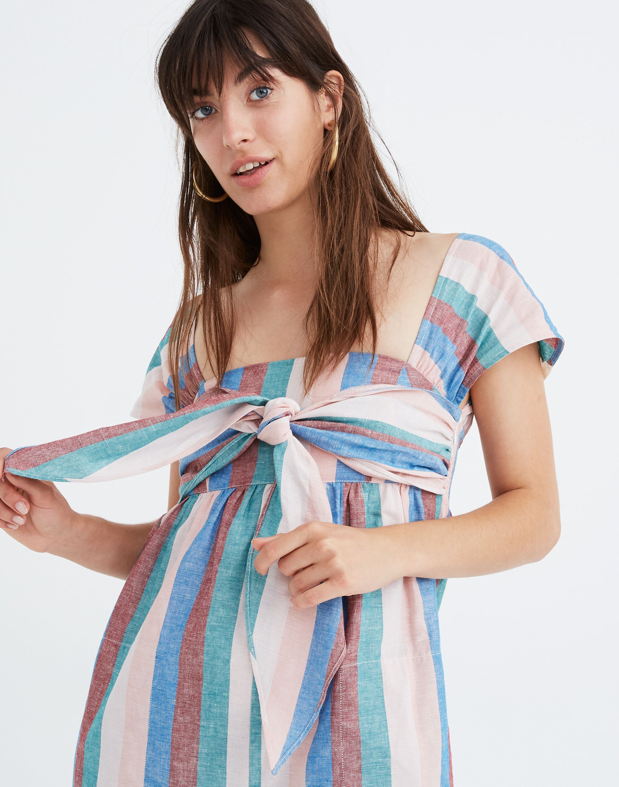 Cap-Sleeve Tie Jumpsuit in Flagstaff Stripe