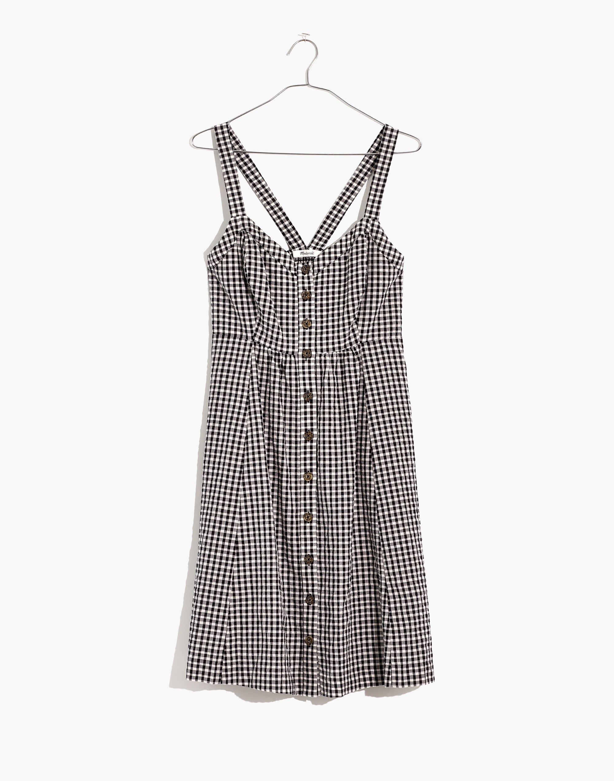 Smocked-Back Dress in Gingham