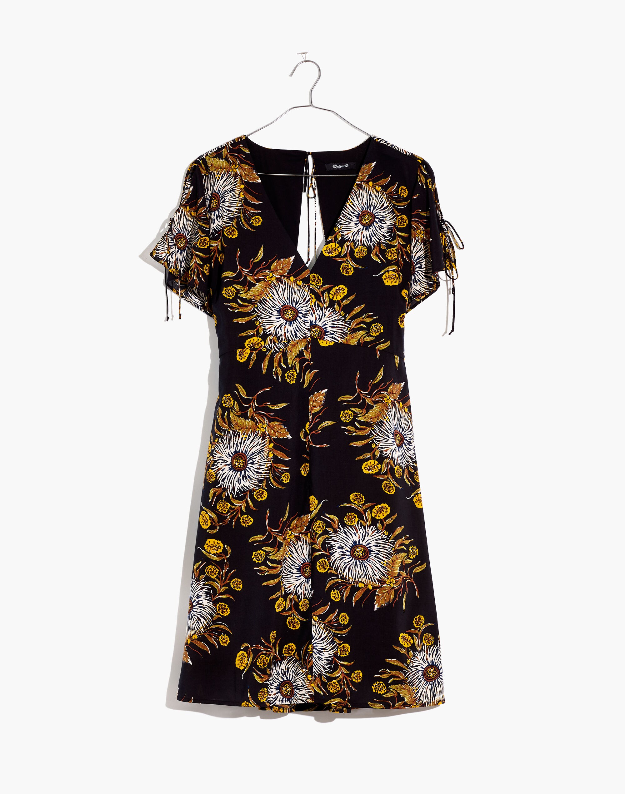 Open-Back Mini Dress in Painted Blooms