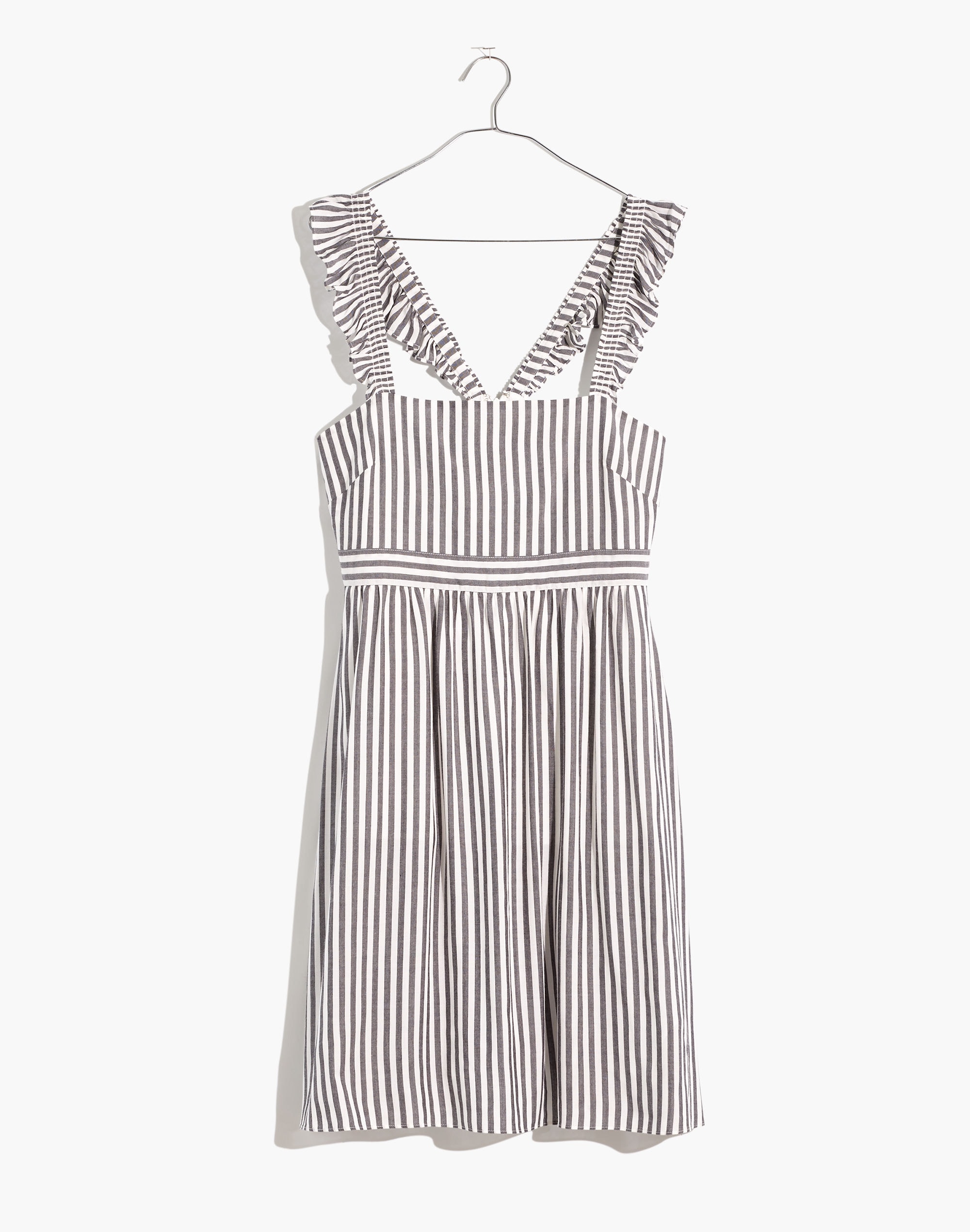 Striped Ruffle-Strap Empire Dress