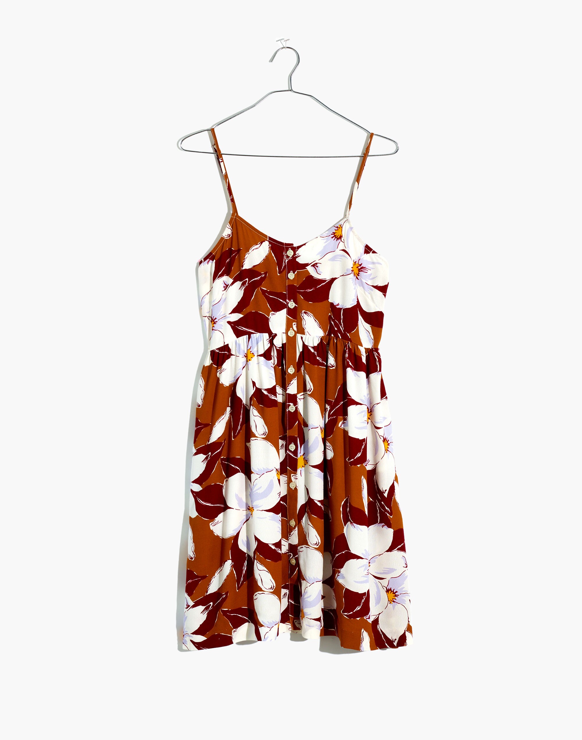 Button-Front Cami Dress in Island Magnolias