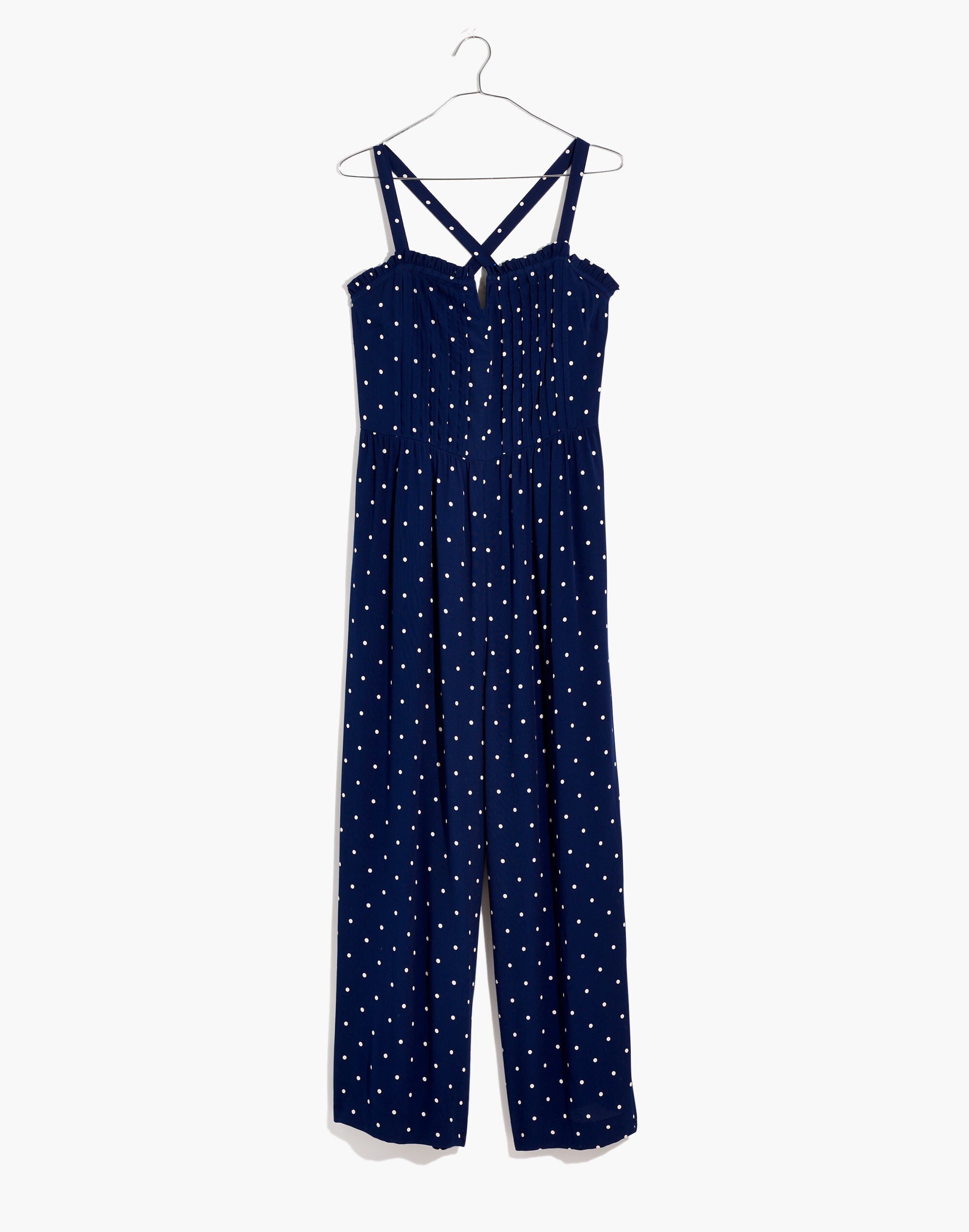 Pintuck Cami Jumpsuit in Polka Dot