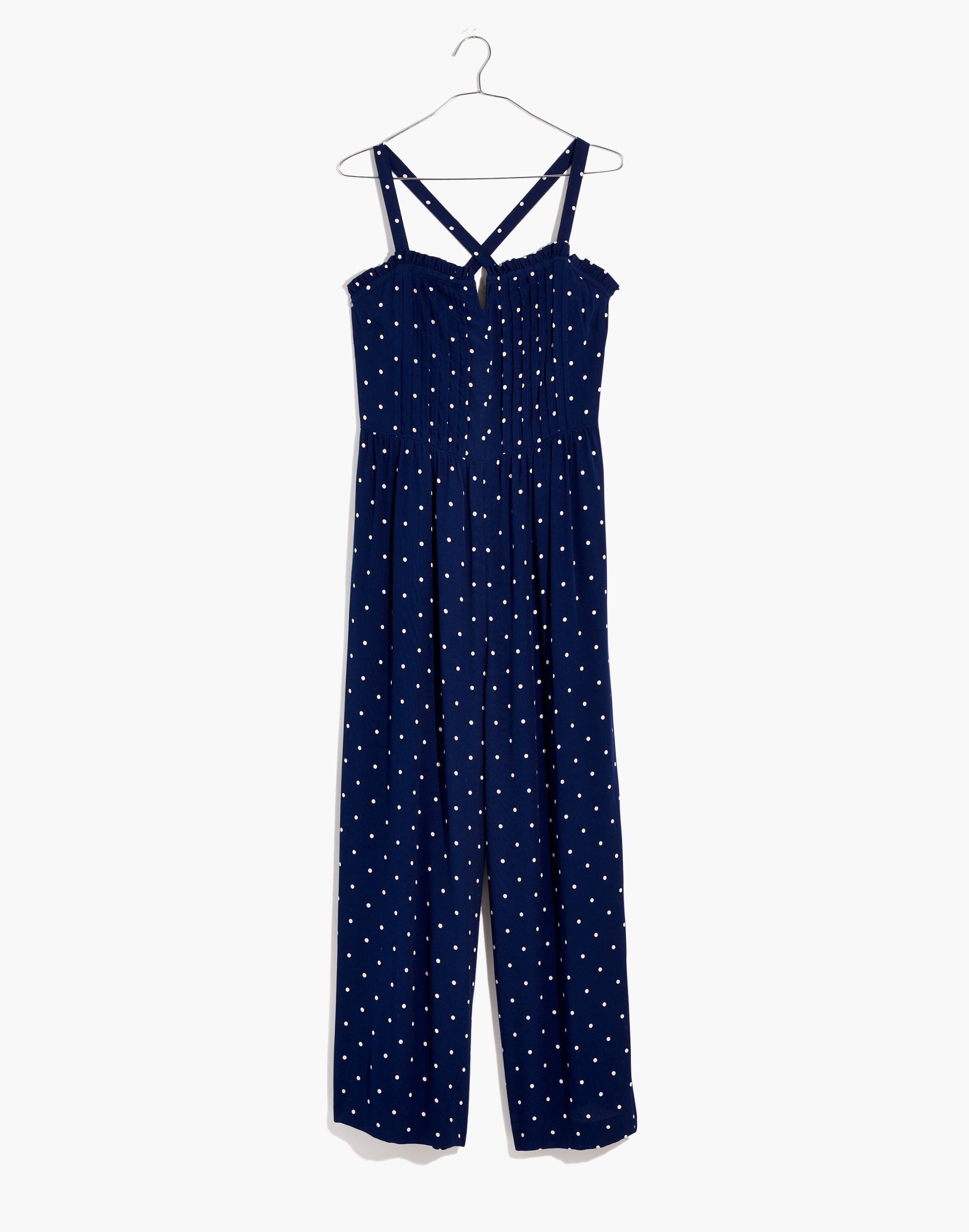 Petite Pintuck Cami Jumpsuit in Polka Dot