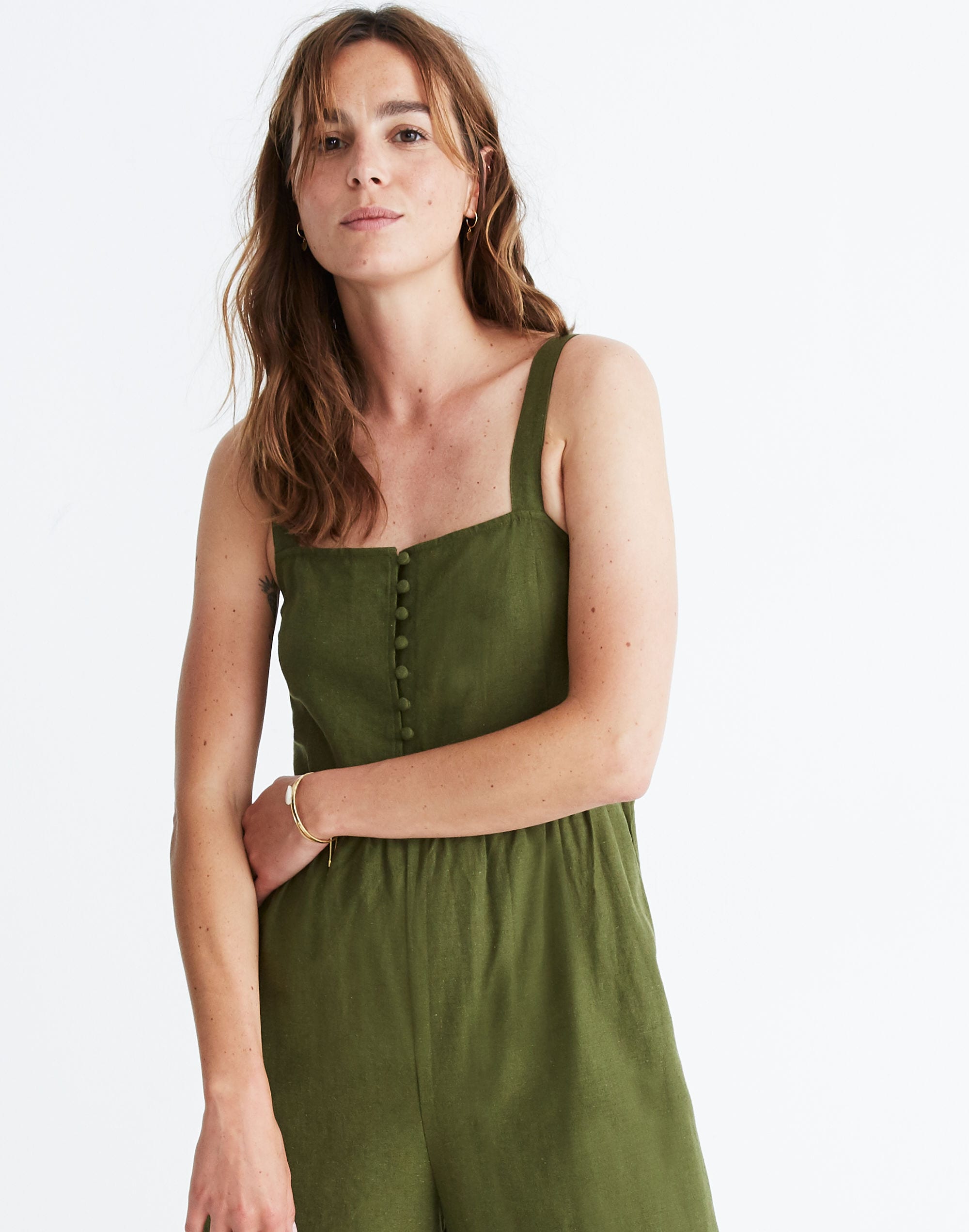 Petite Button-Down Jumpsuit