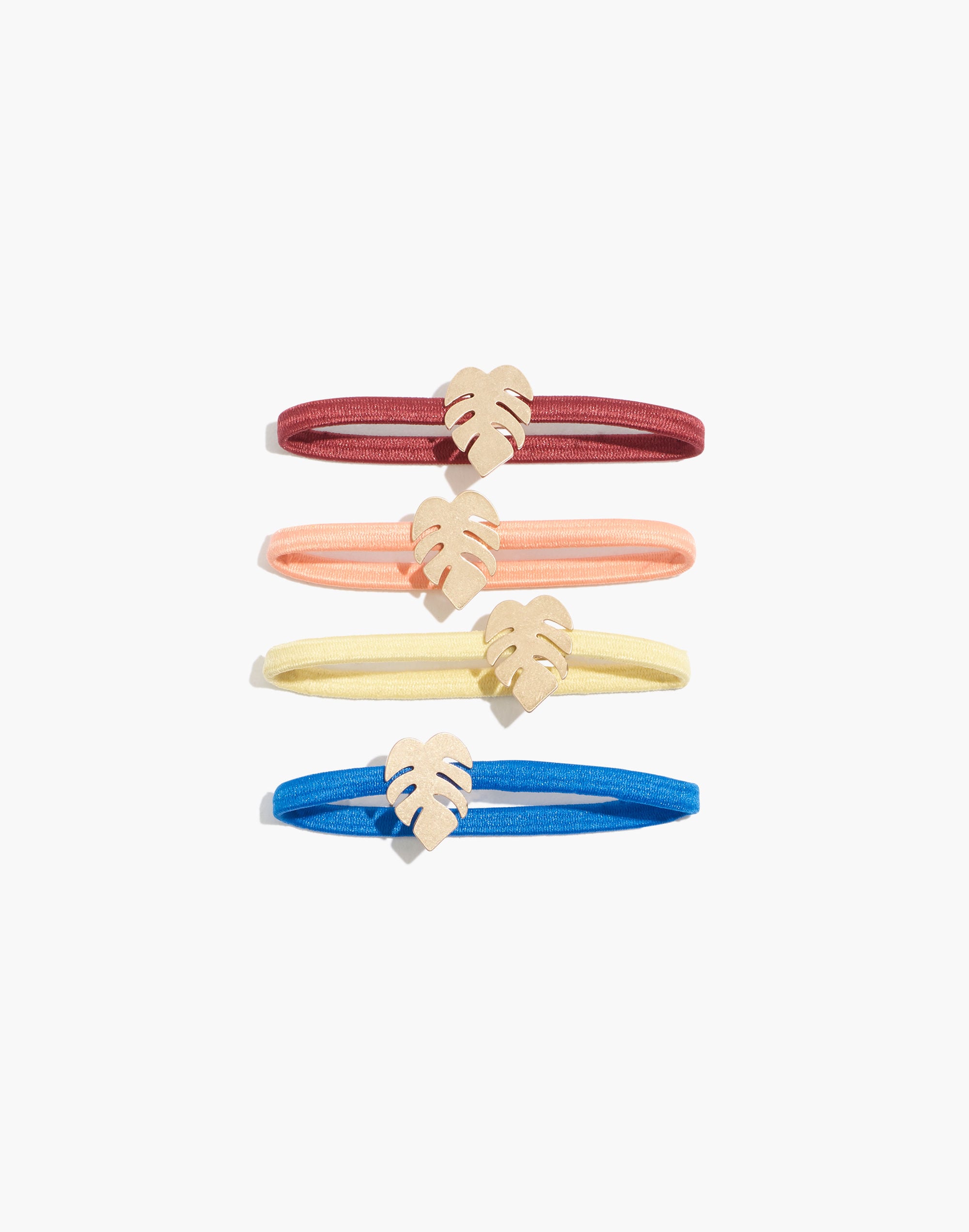 four-pack palmleaf hair ties