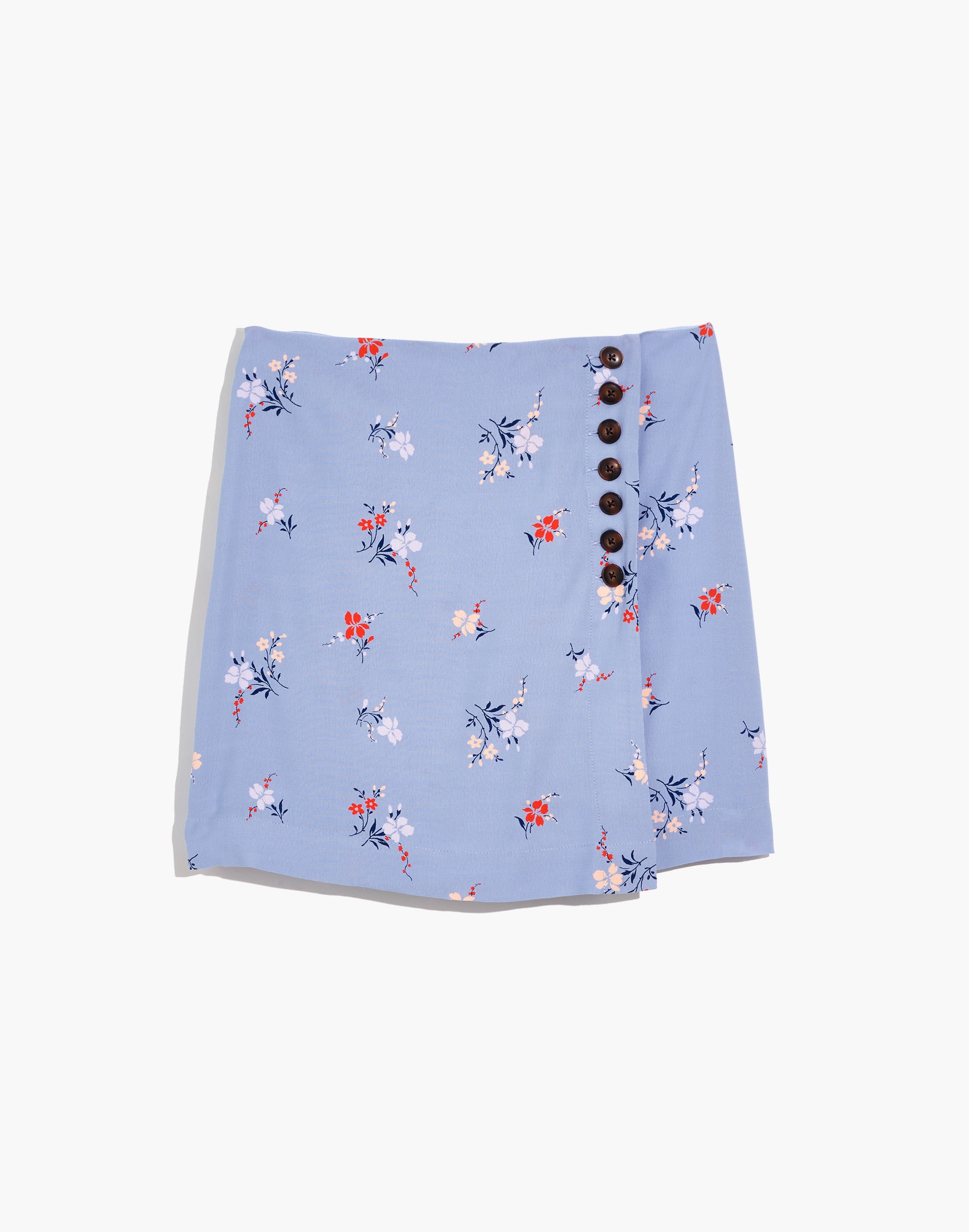 Side-Button Mini Skirt in Aloha Floral