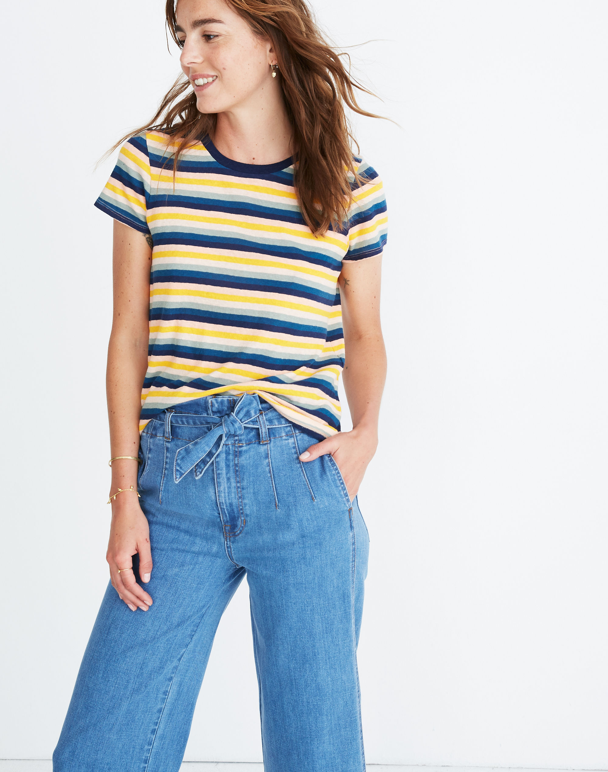 Lo-Fi Shrunken Tee in Stamford Stripe