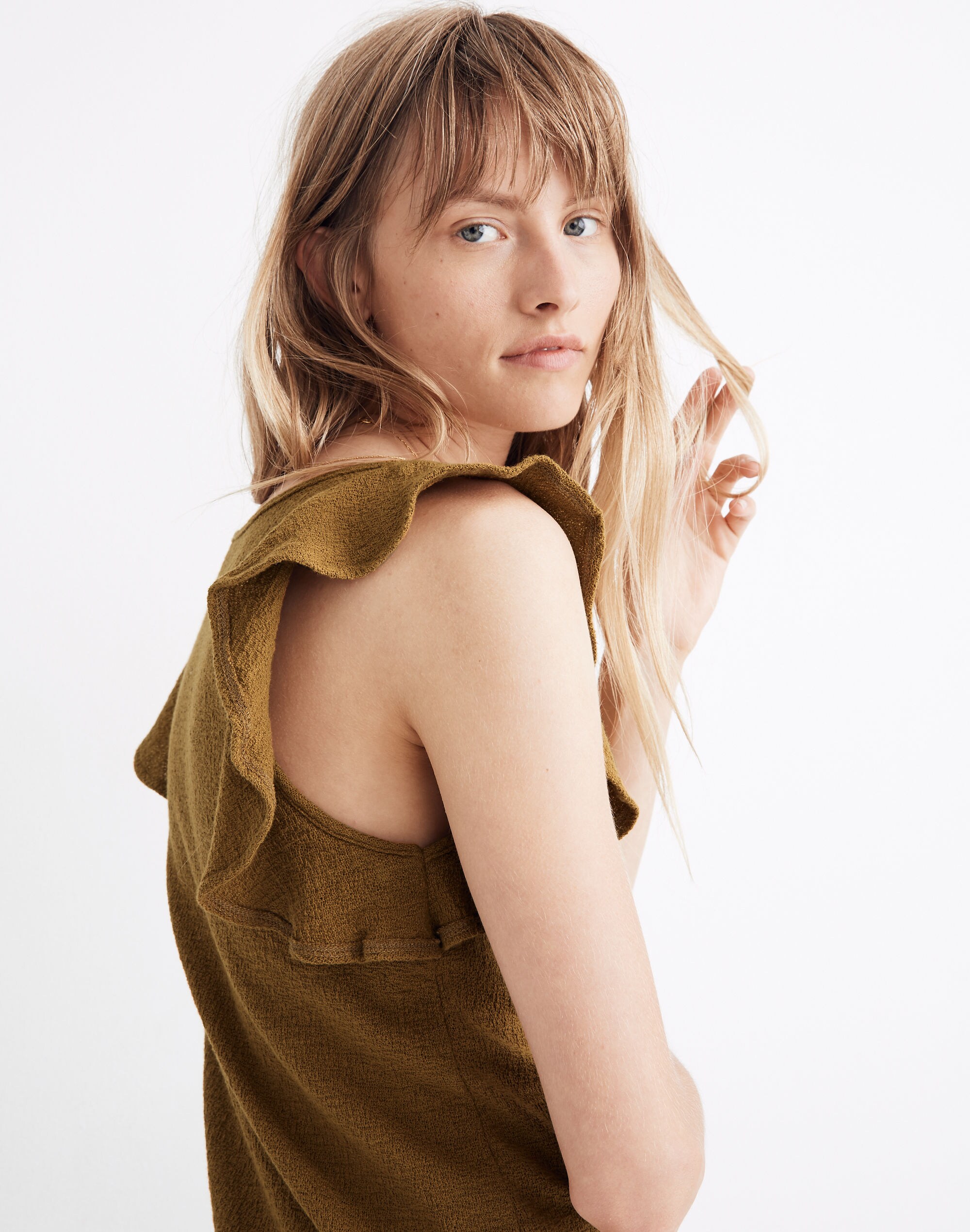 Ruffle-Sleeve Tank Top