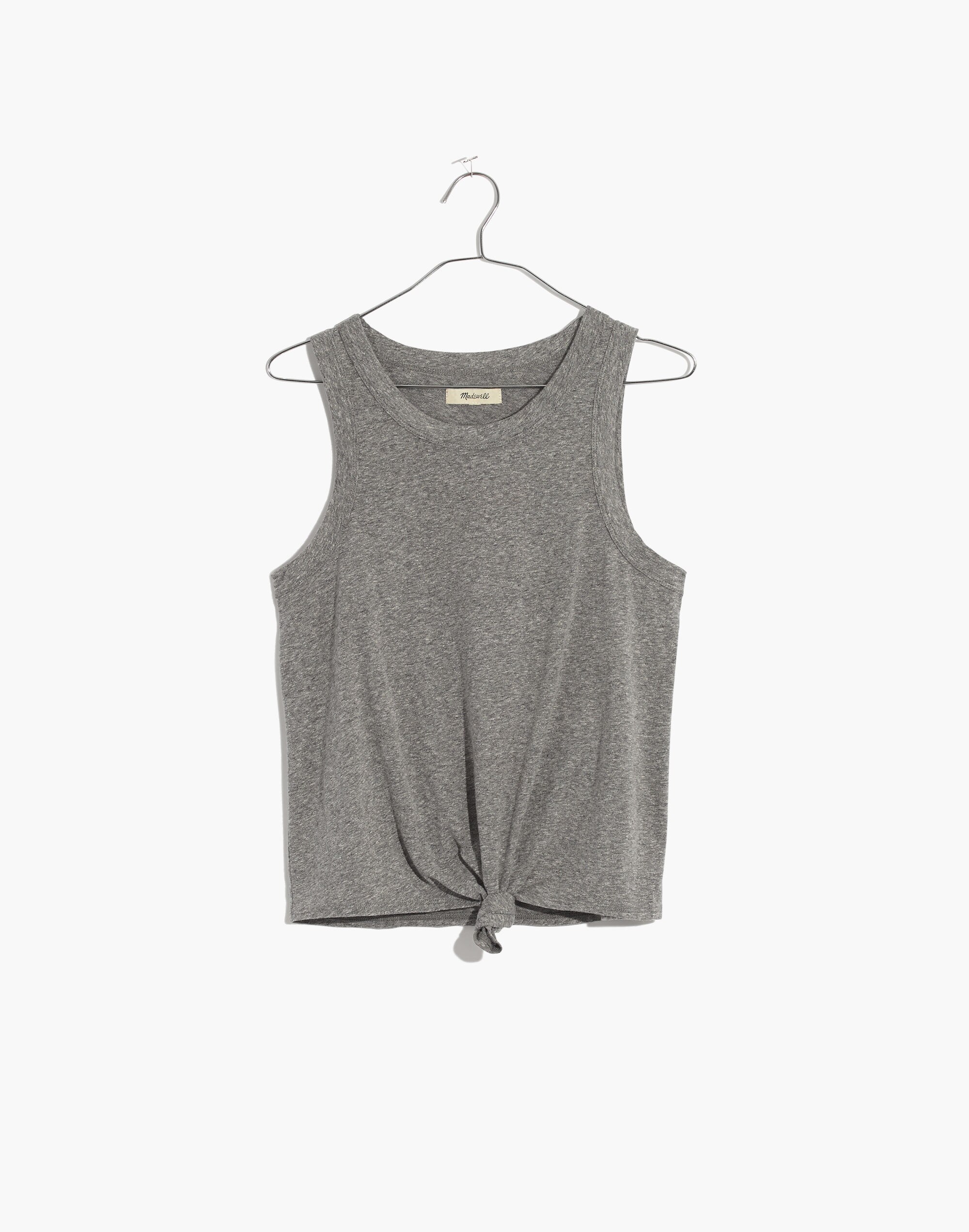 Triblend Audio Knot-Front Tank Top