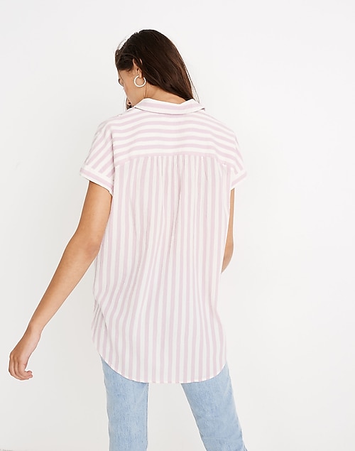 Central Tunic Shirt in Lavender Stripe