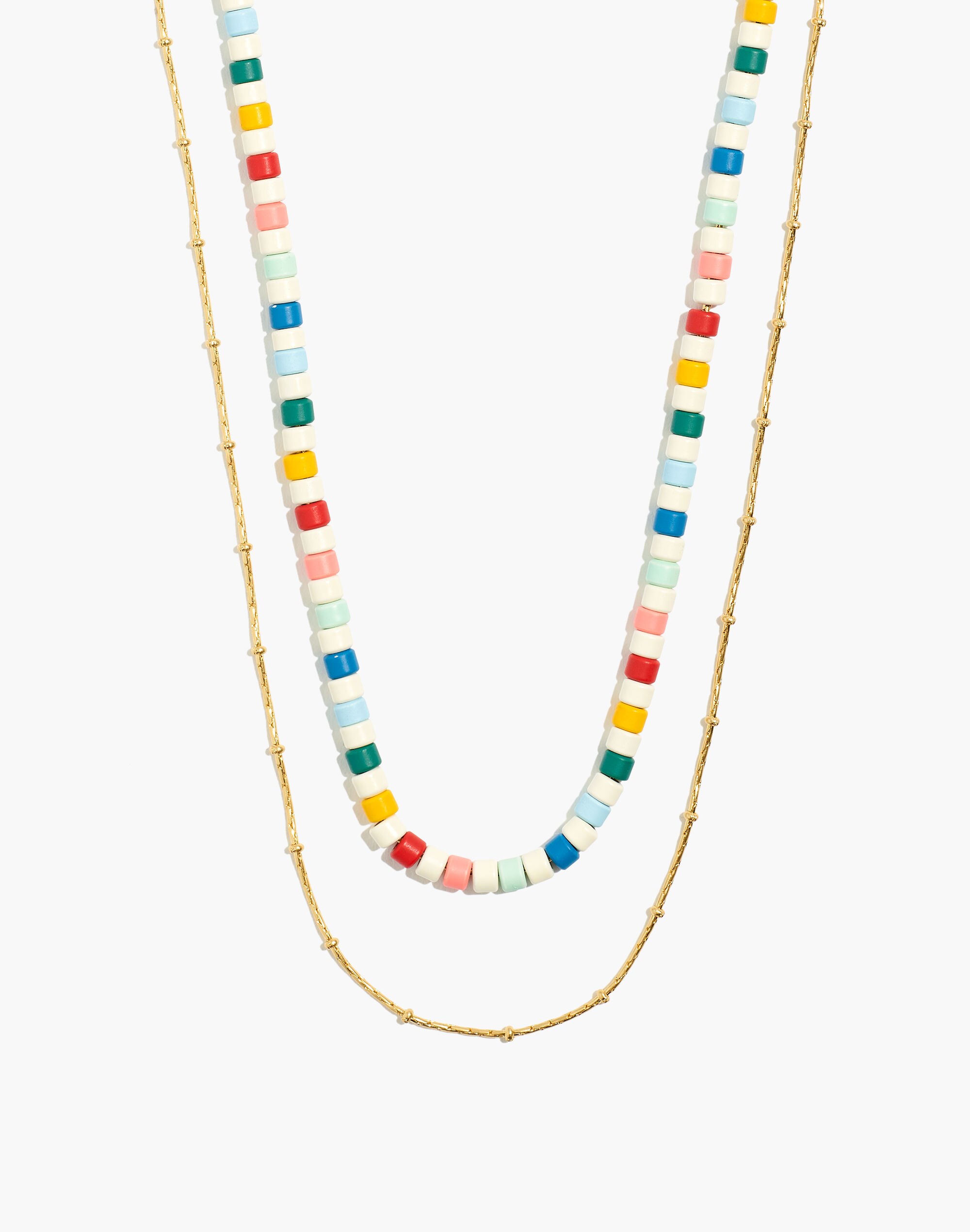 Enamel Beaded Necklace Set