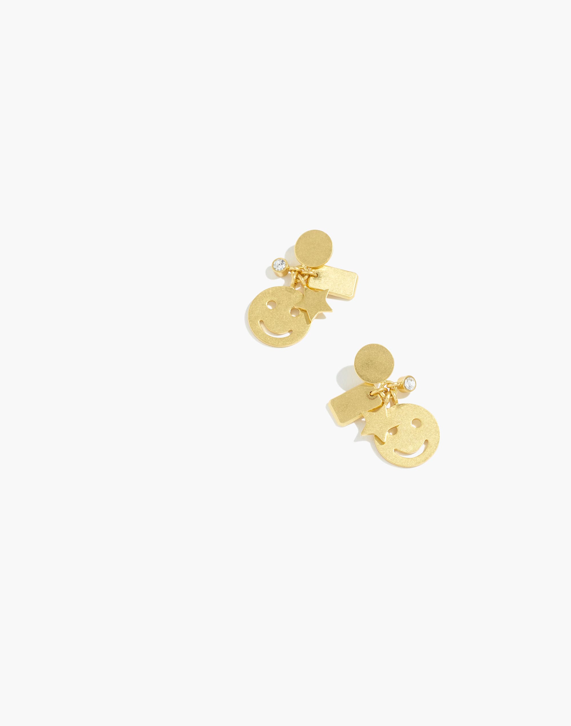 Smiley Face Cluster Earrings