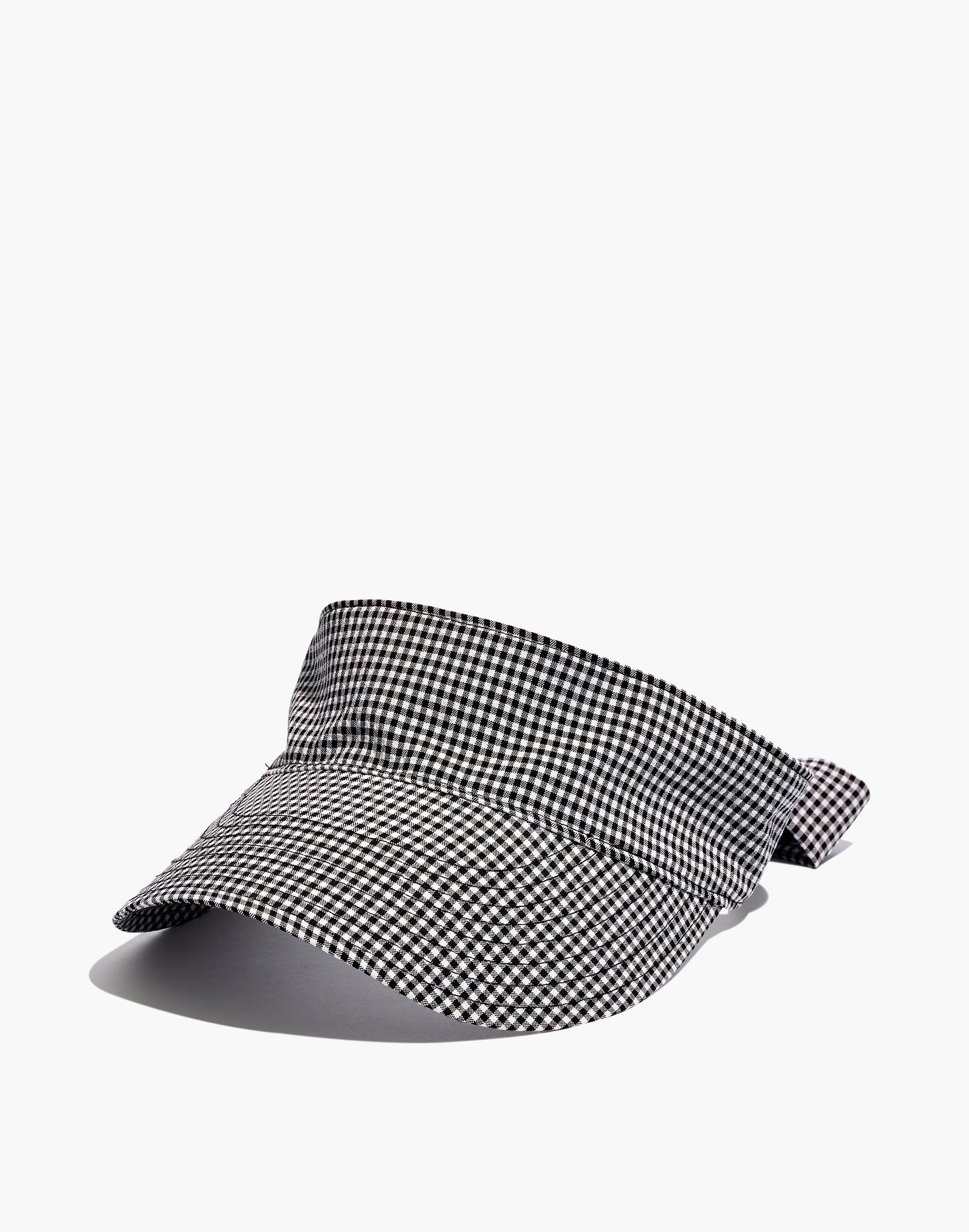 gingham tie-back visor
