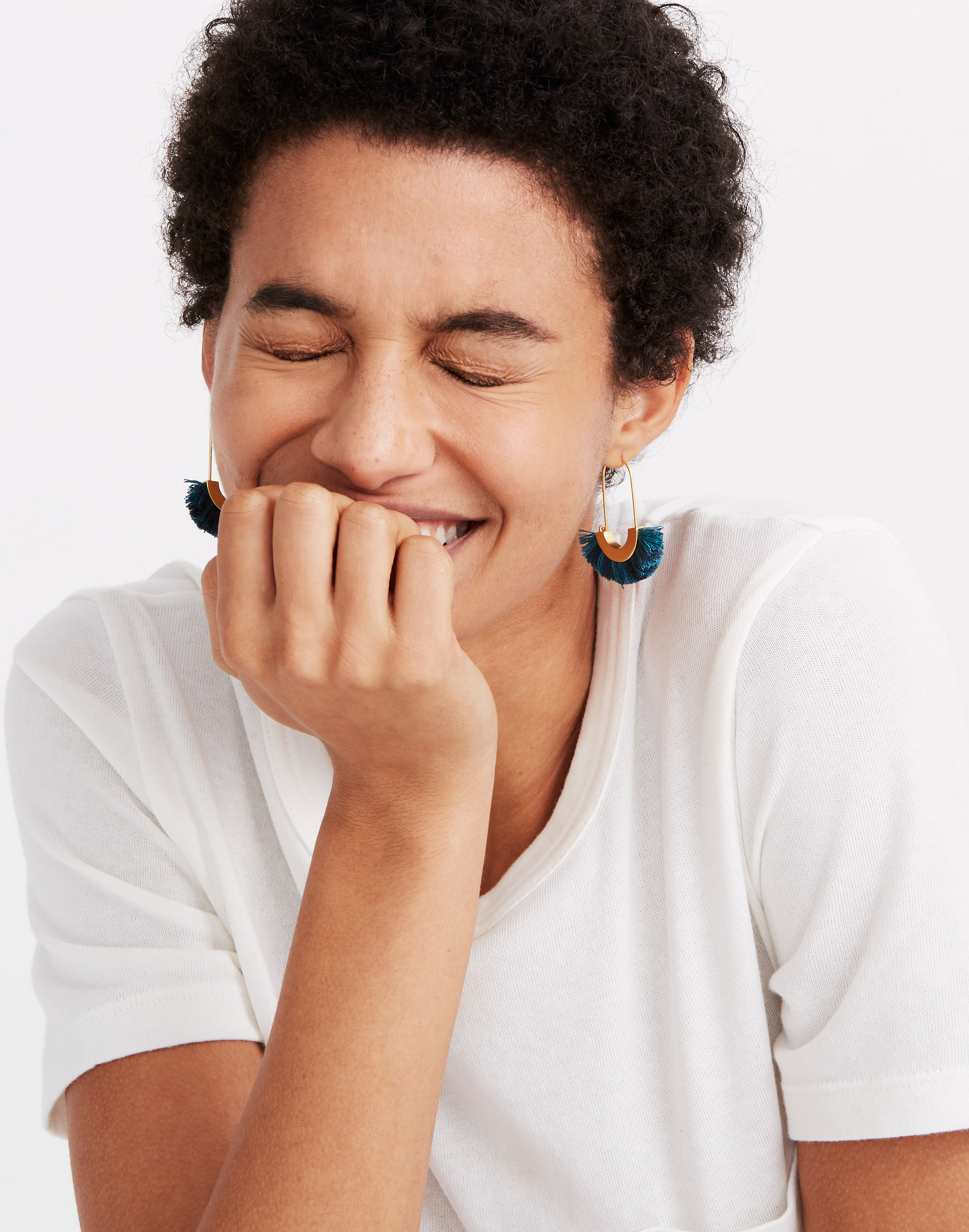 Arc Wire Fringe Earrings