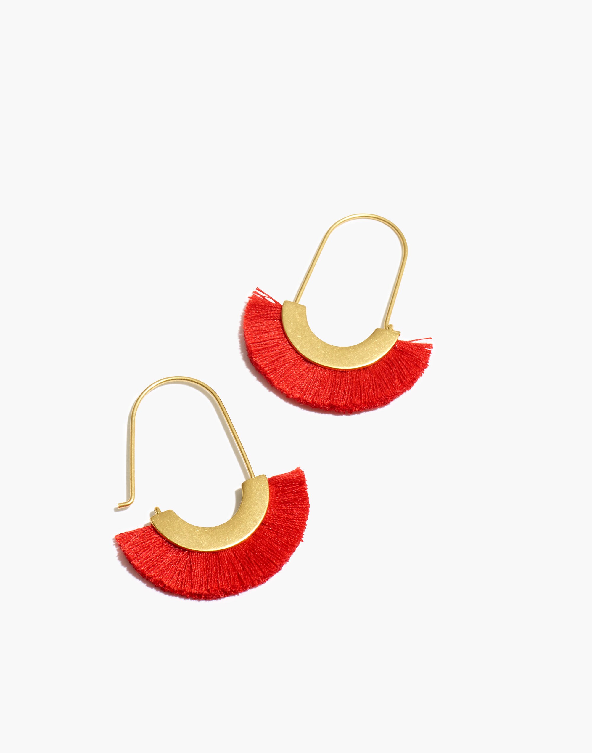 Arc Wire Fringe Earrings in heirloom rose image 1